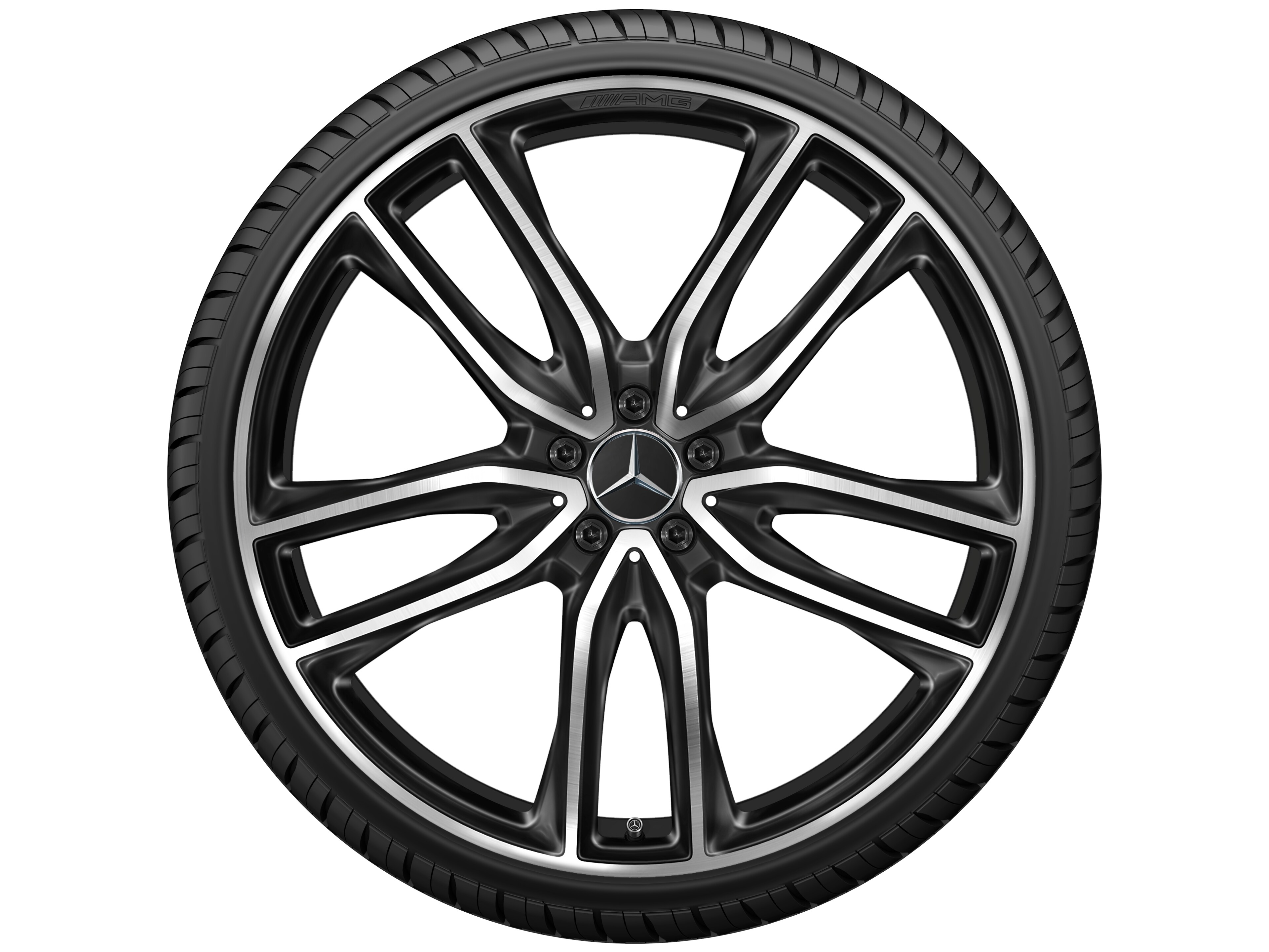 Jante AMG à 5 doubles branches, 58,4 cm (23 pouces) - 11,5 J x 23 ET 47, noir, finition brillante