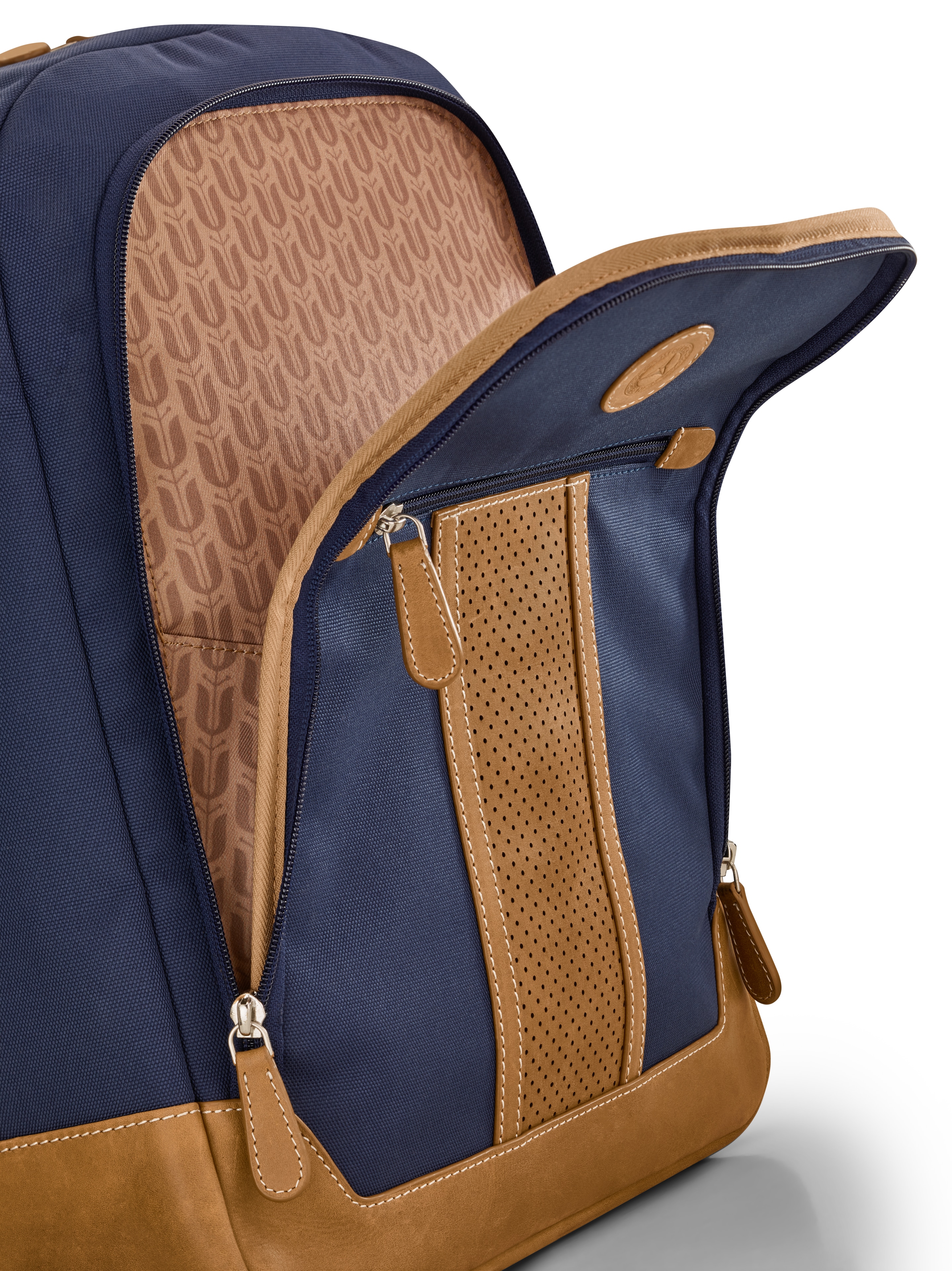 Sac à dos - bleu / cognac, Polyester (recyclé)