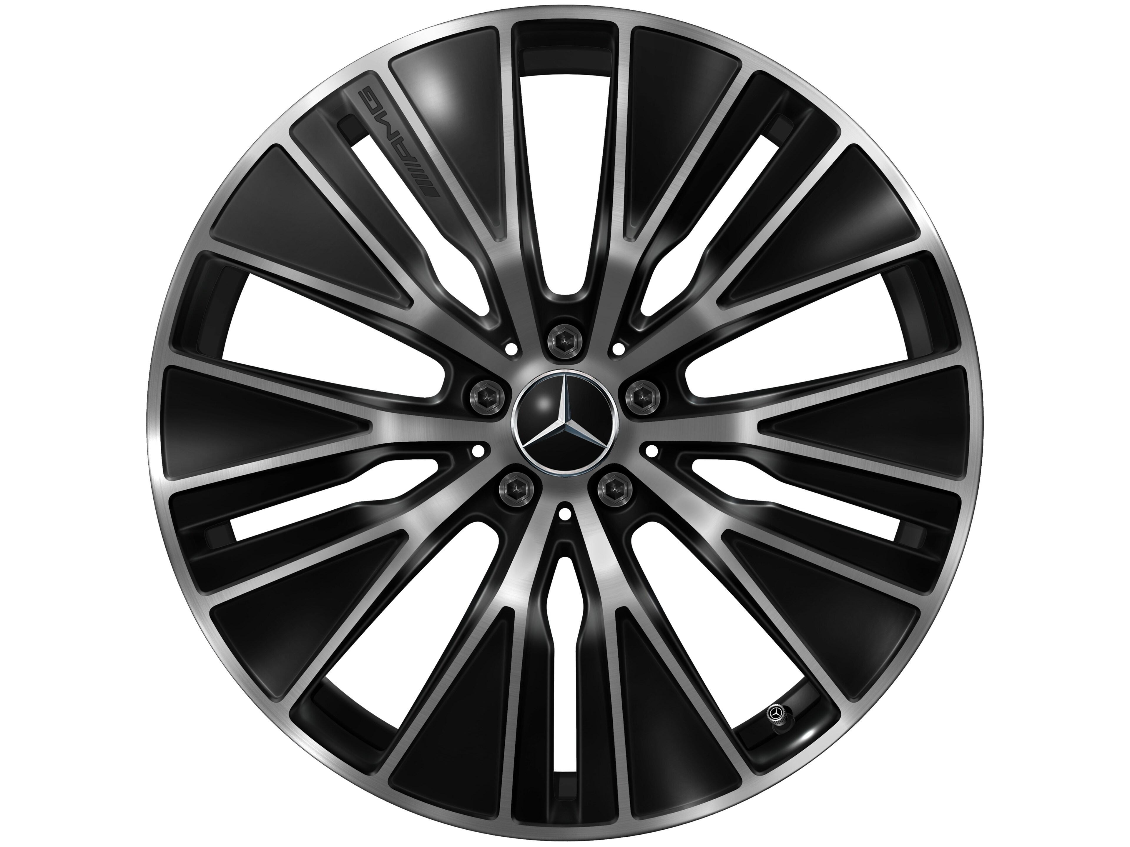 Jante alliage AMG, Branches en Y, 53,3 cm (21 pouces), aérodynamisme optimisé - 9,5 J x 21 ET 58,2, noir, finition brillante