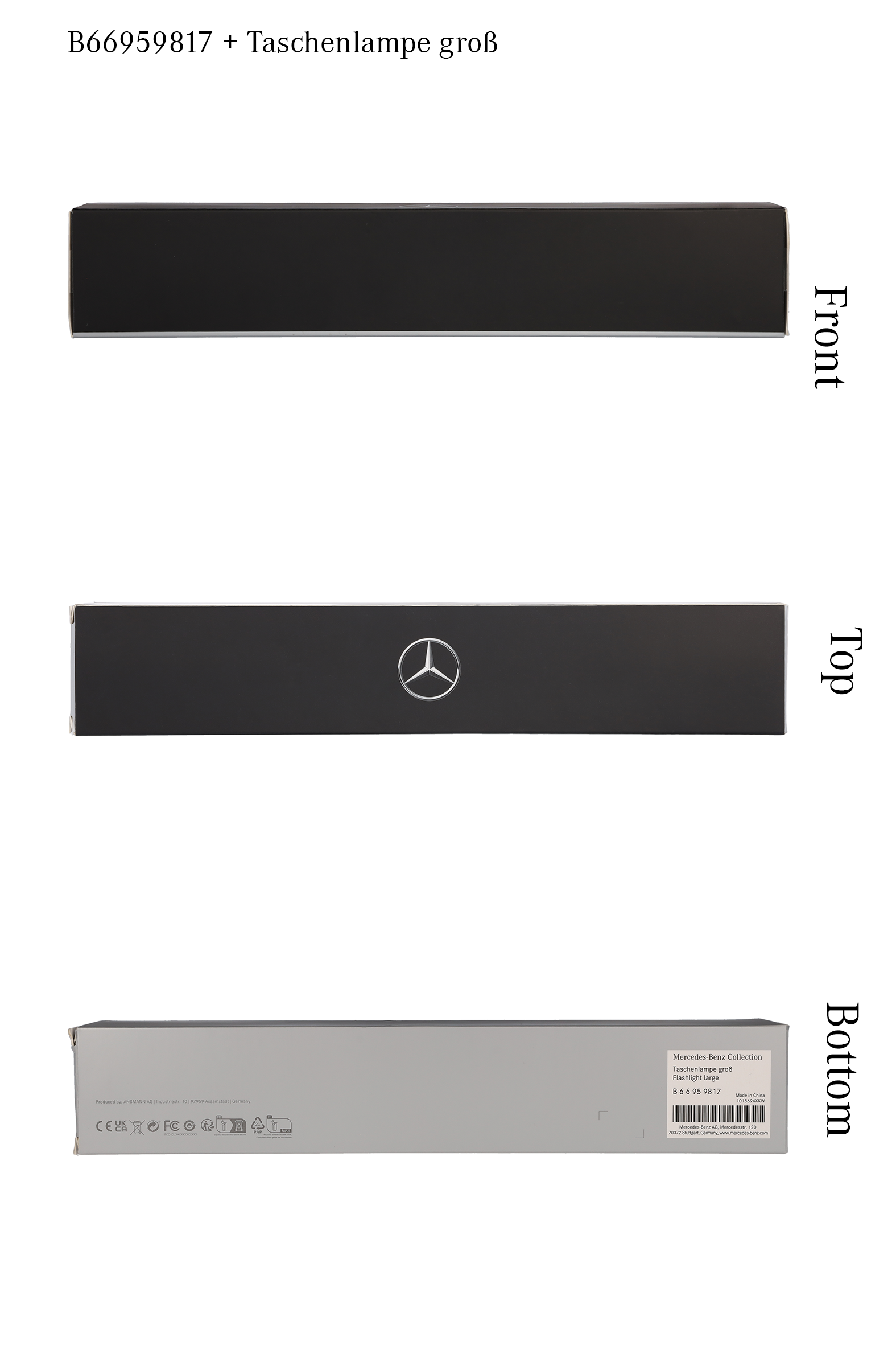 Lampe de poche à LED, grand - noir, Aluminium, Ansmann