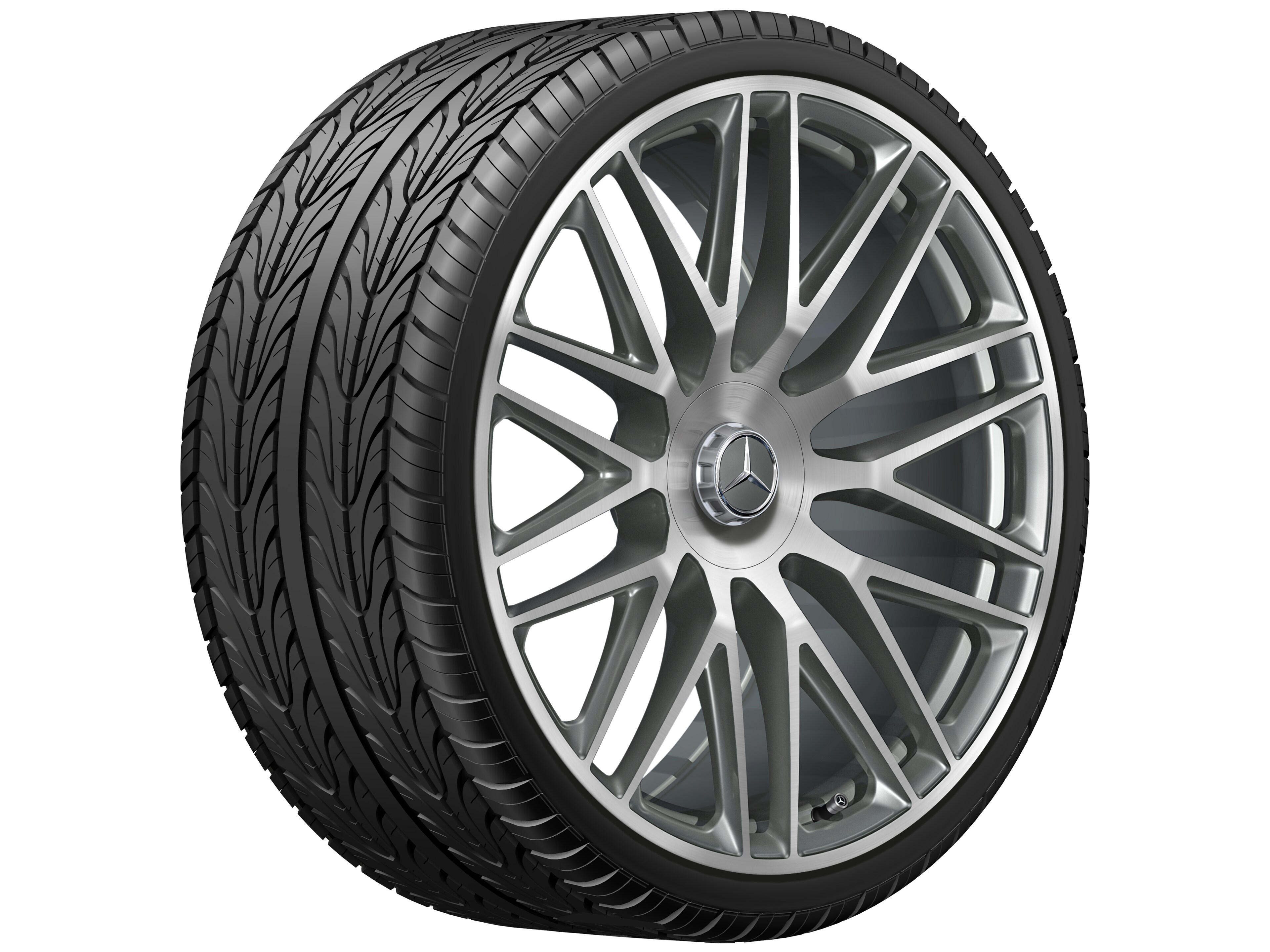Jante forgée AMG multibranches, 58,4 cm (23 pouces) - 11,5 J x 23 ET 47, gris titane, finition brillante