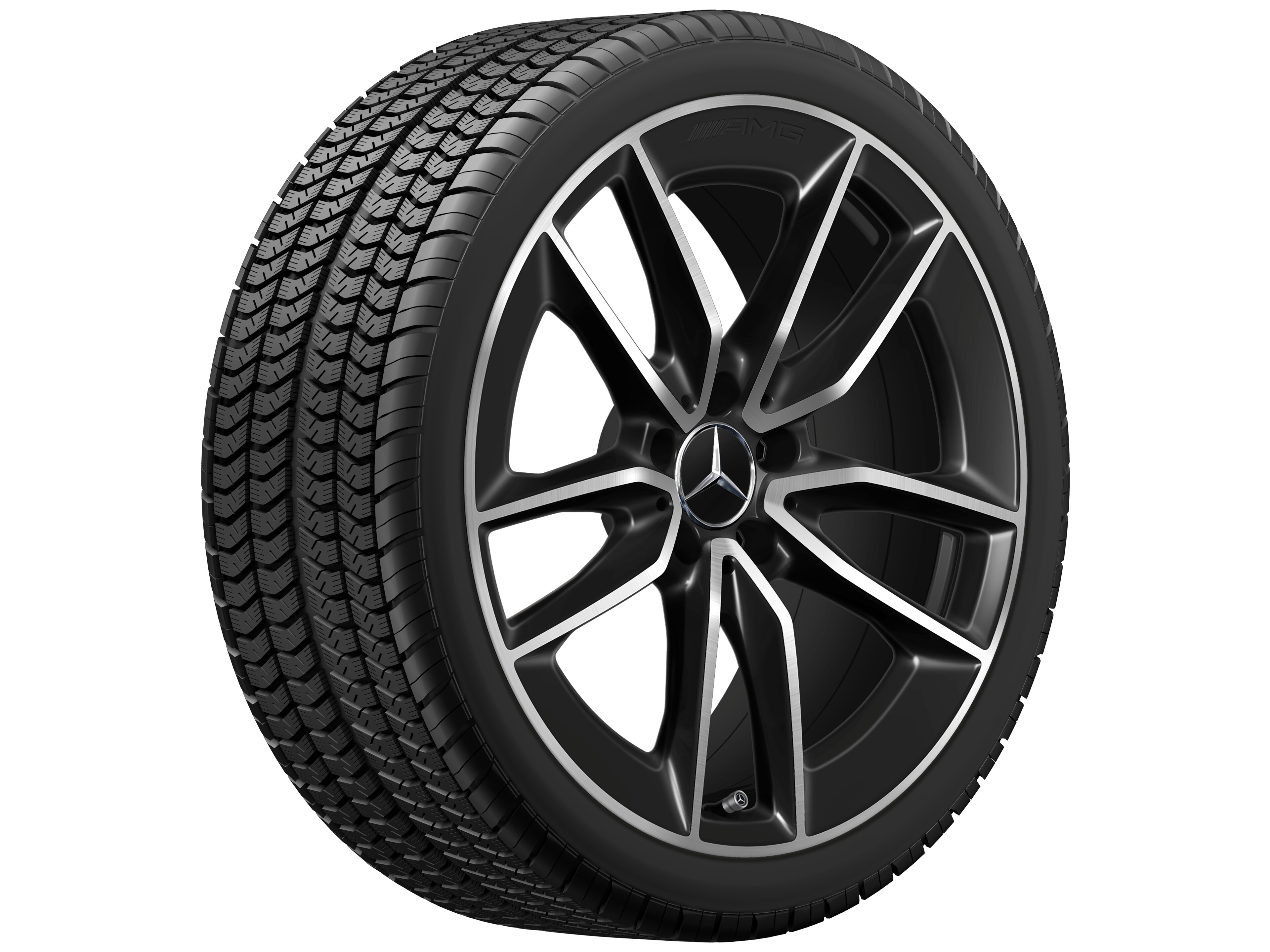 Jante AMG à 5 doubles branches, 48,3 cm (19 pouces) - 8,5 J x 19 ET 55,2, noir, finition brillante