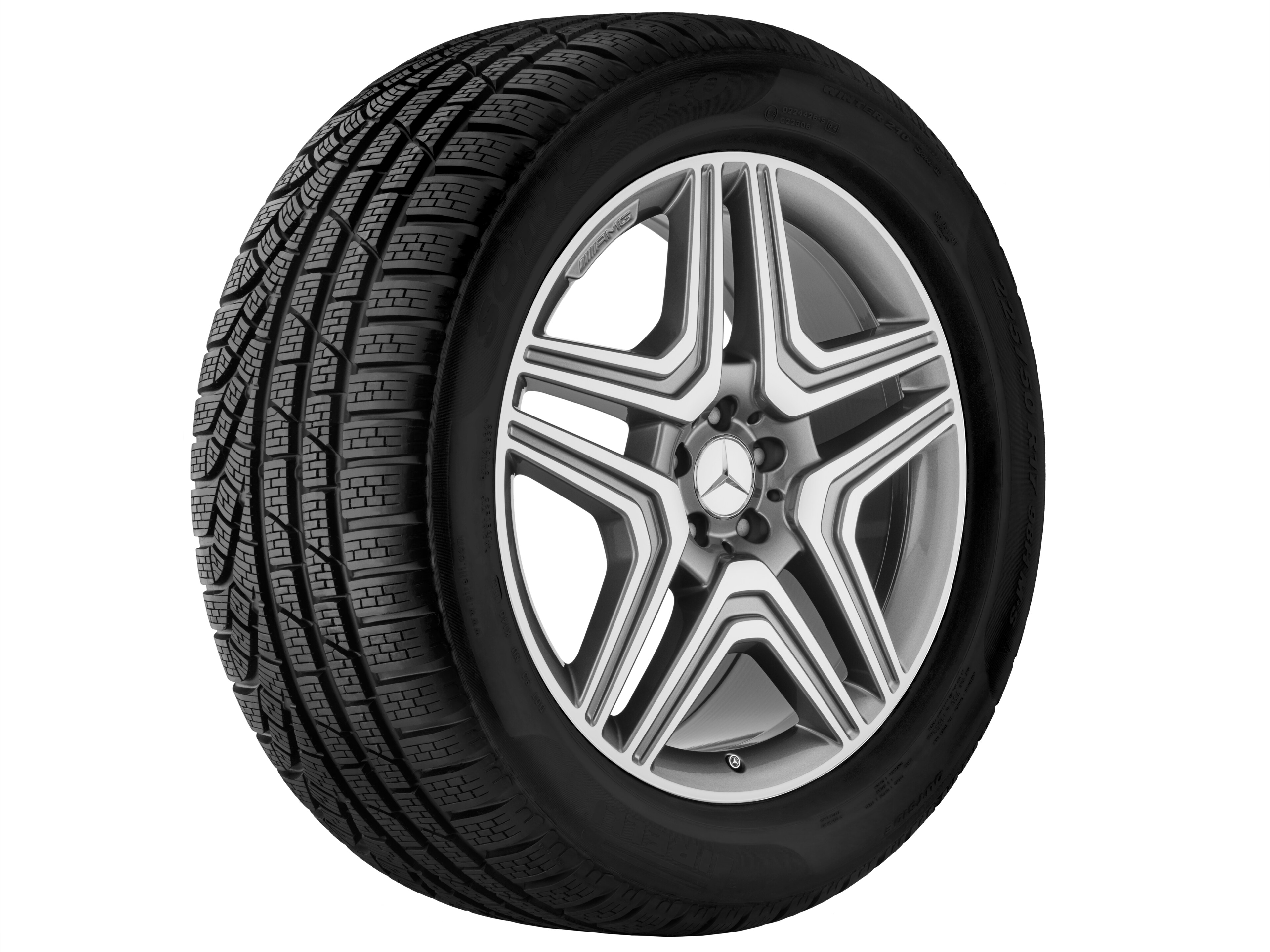 Jante AMG à 5 doubles branches, 53,3 cm (21 pouces) - 10 J x 21 ET 56, gris titane, finition brillante