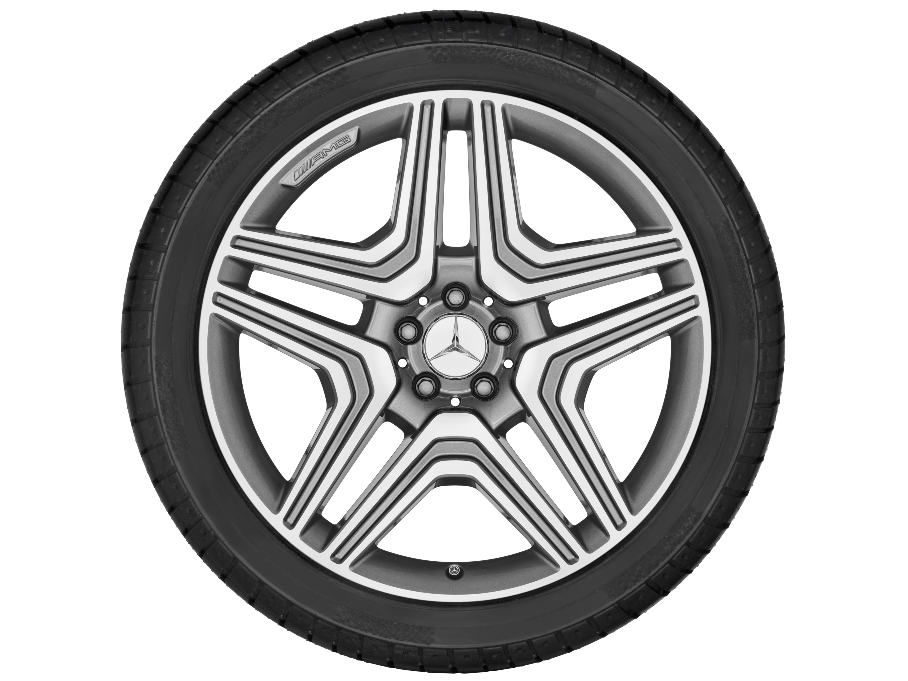 Jante AMG à 5 doubles branches, 53,3 cm (21 pouces) - 10 J x 21 ET 56, gris titane, finition brillante