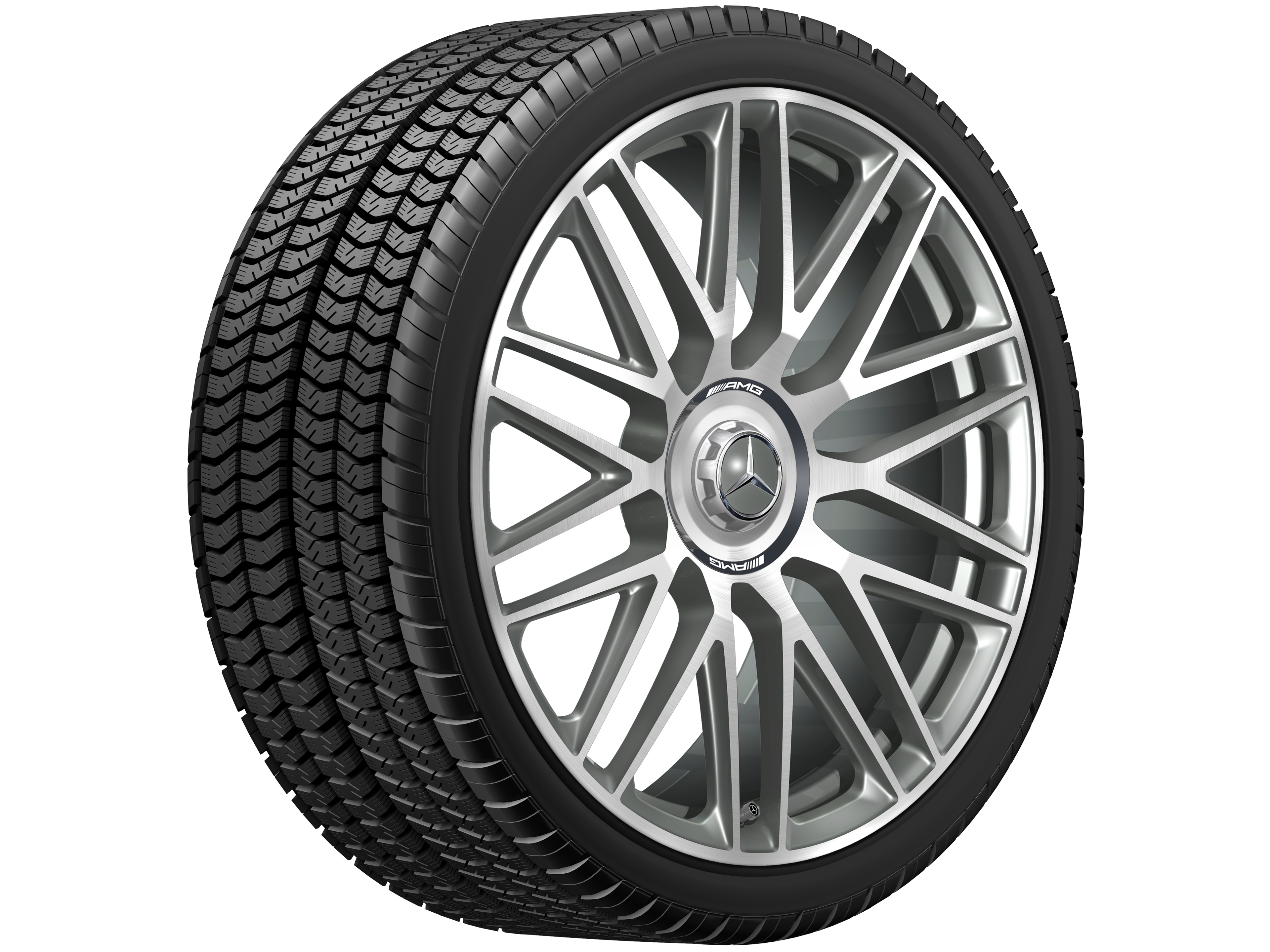 Jante forgée AMG à 10 doubles branches, 53,3 cm (21 pouces) - 10,5 J x 21 ET 42, gris titane, finition brillante
