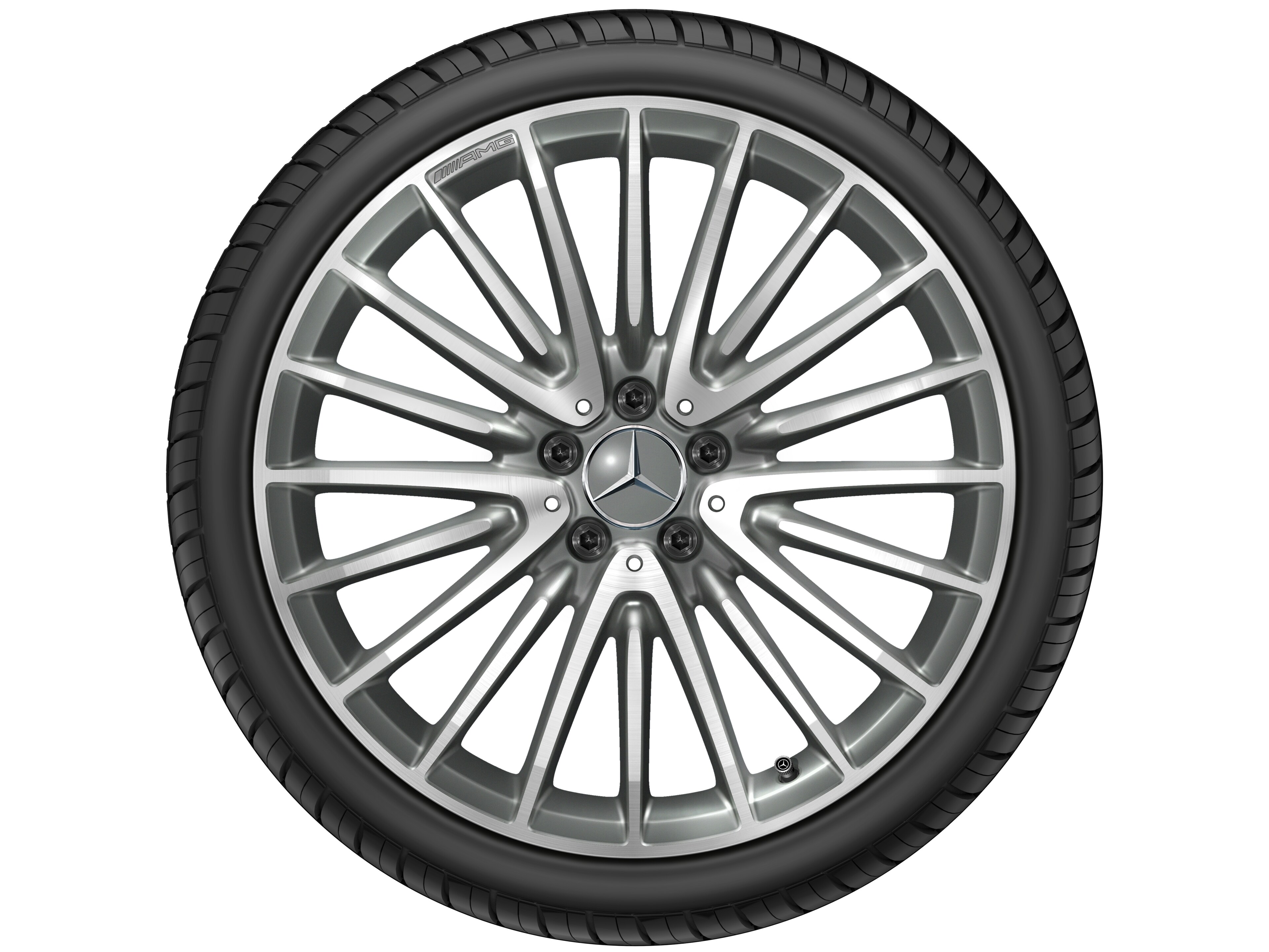 Jante AMG multibranches, 50,8 cm (20 pouces) - 8 J x 20 ET 10, gris titane, finition brillante