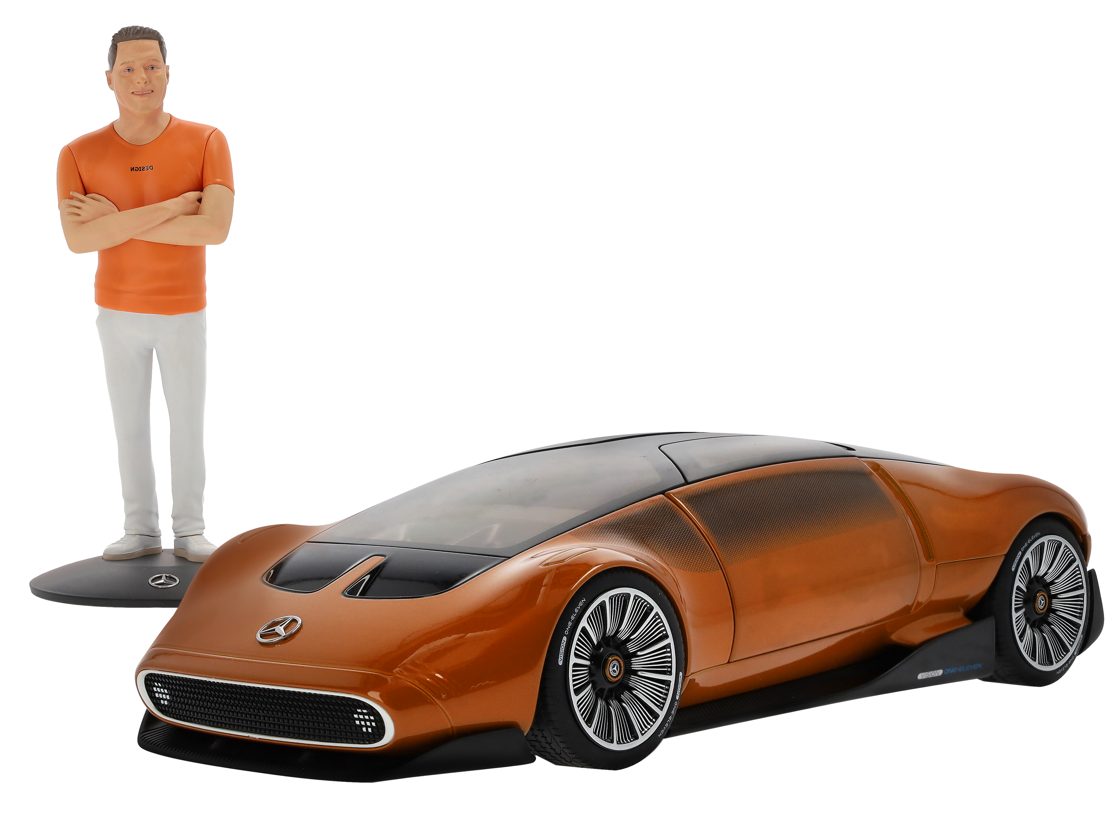 Kit Vision One-Eleven avec figurine, Showcar - orange, NZG, 1:18