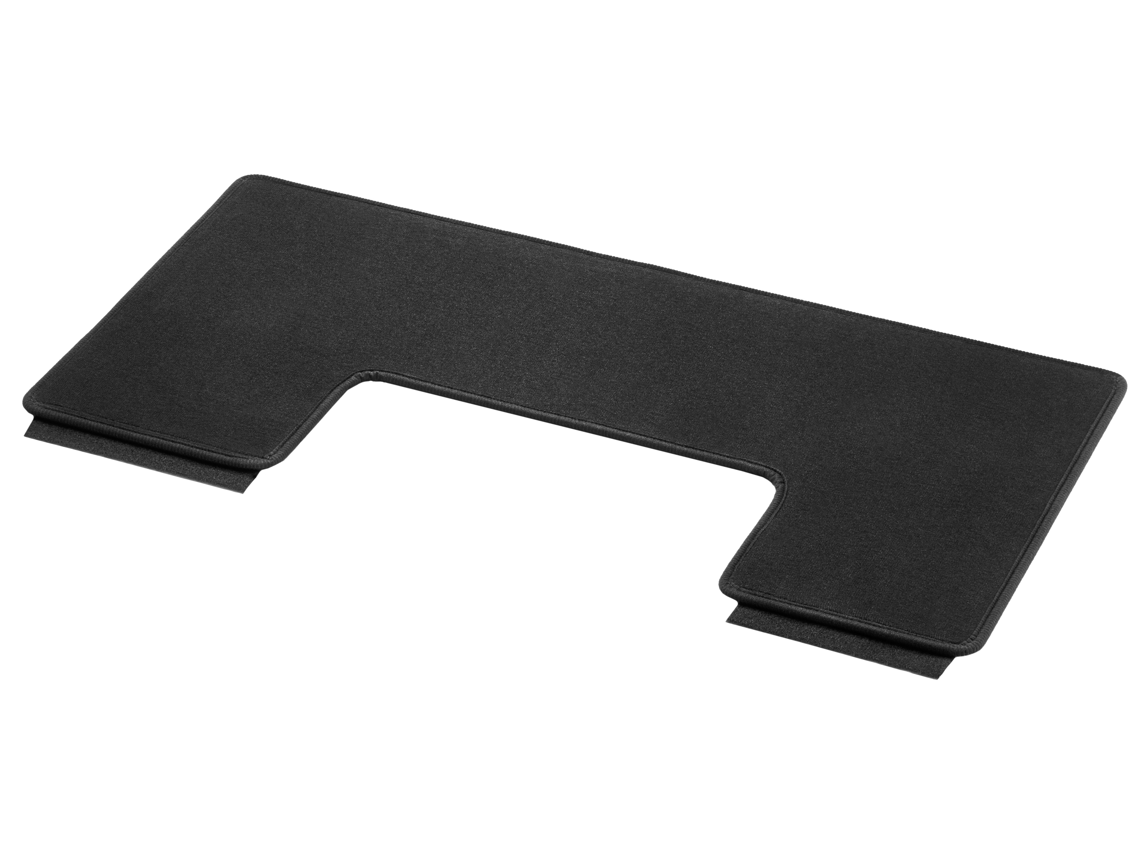 Tapis de sol en velours, Coffre, avec rail simple, 1 unité, A1, version courte, Avec subdivision du compartiment de chargement (code YG4) - LL/RL, noir