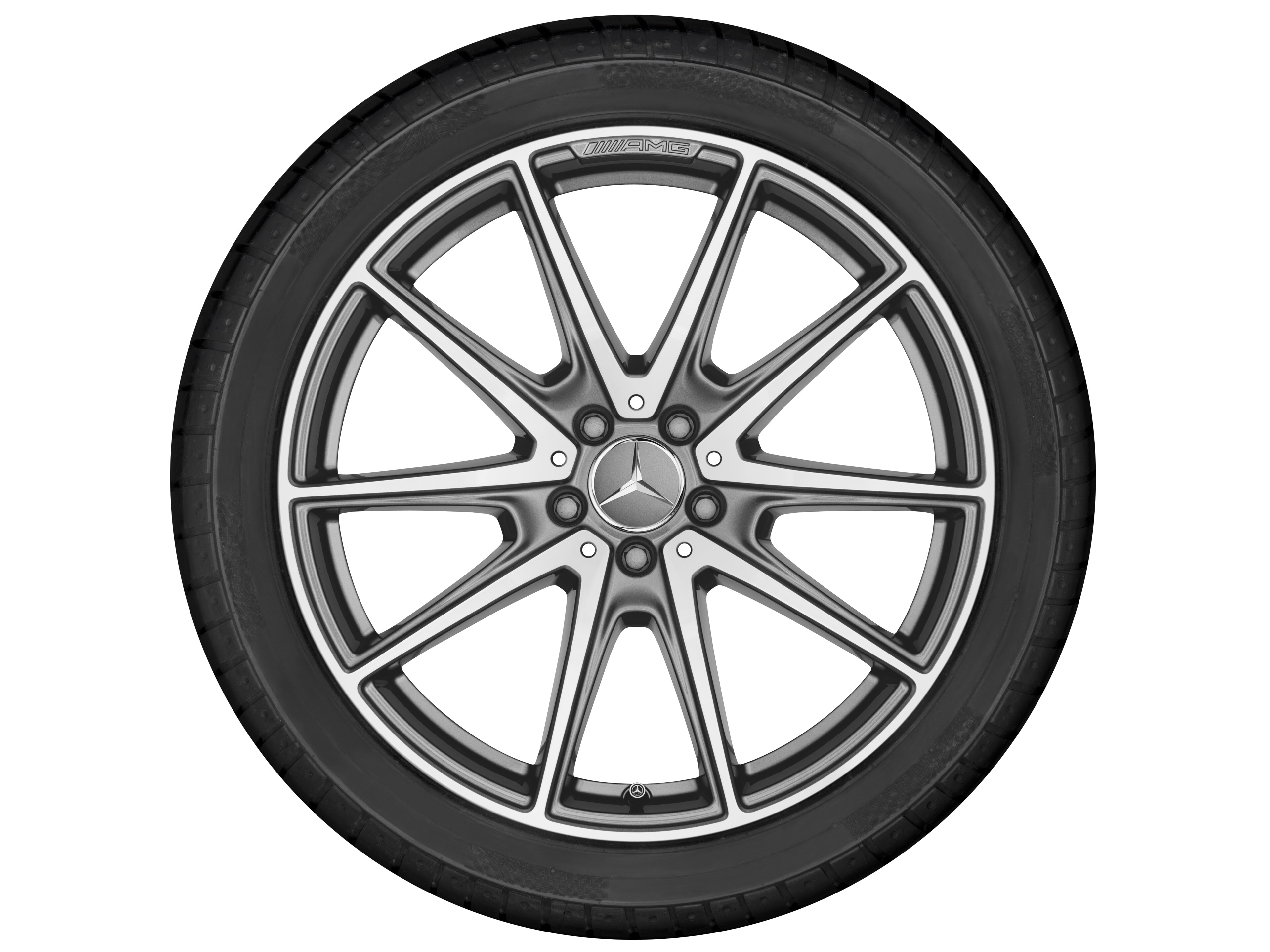 Jante AMG à 10 branches, 50,8 cm (20 pouces) - 9,5 J x 20 ET 38, gris titane, finition brillante
