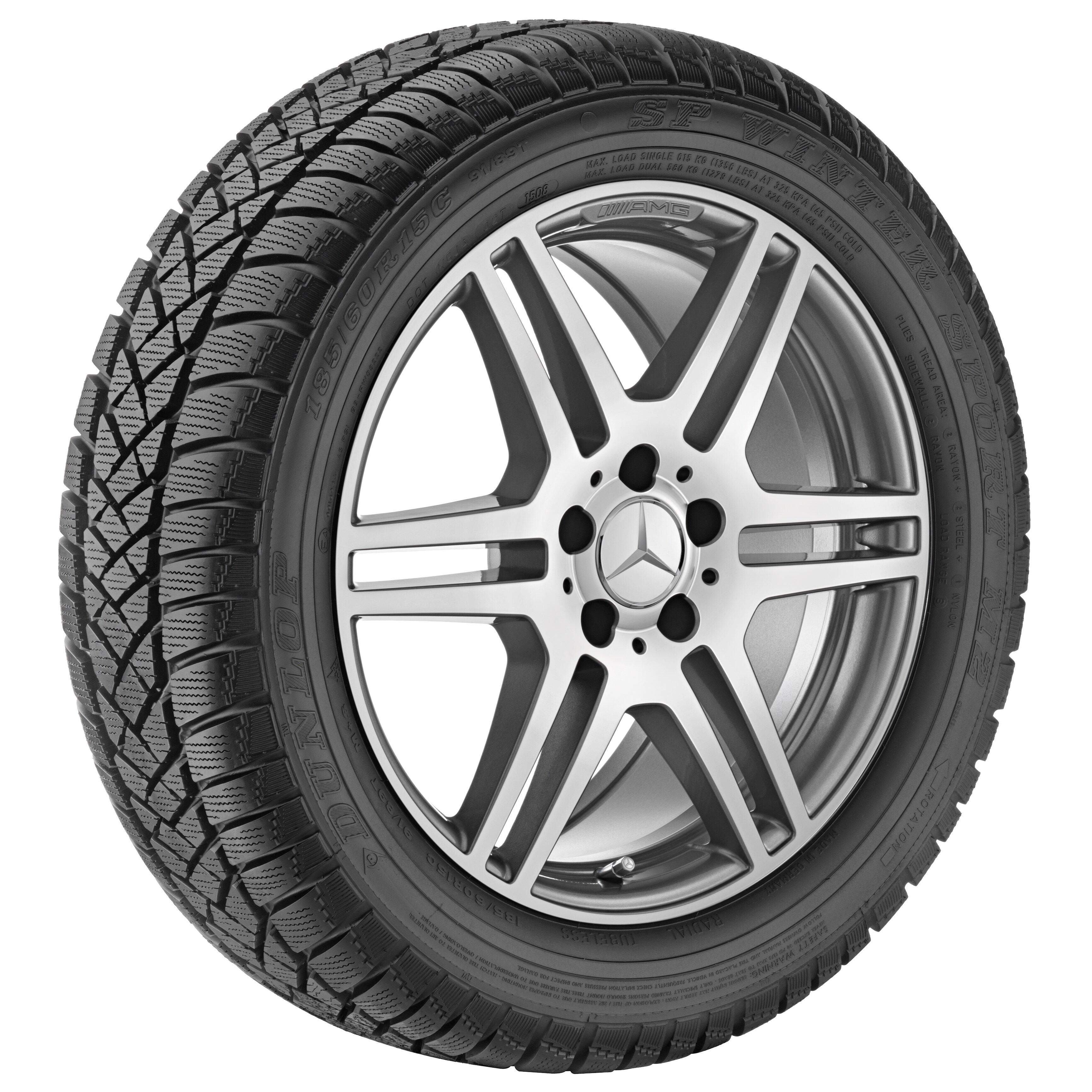 Jante AMG à 6 doubles branches, 45,7 cm (18 pouces) - 8 J x 18 ET 45, gris titane, finition brillante