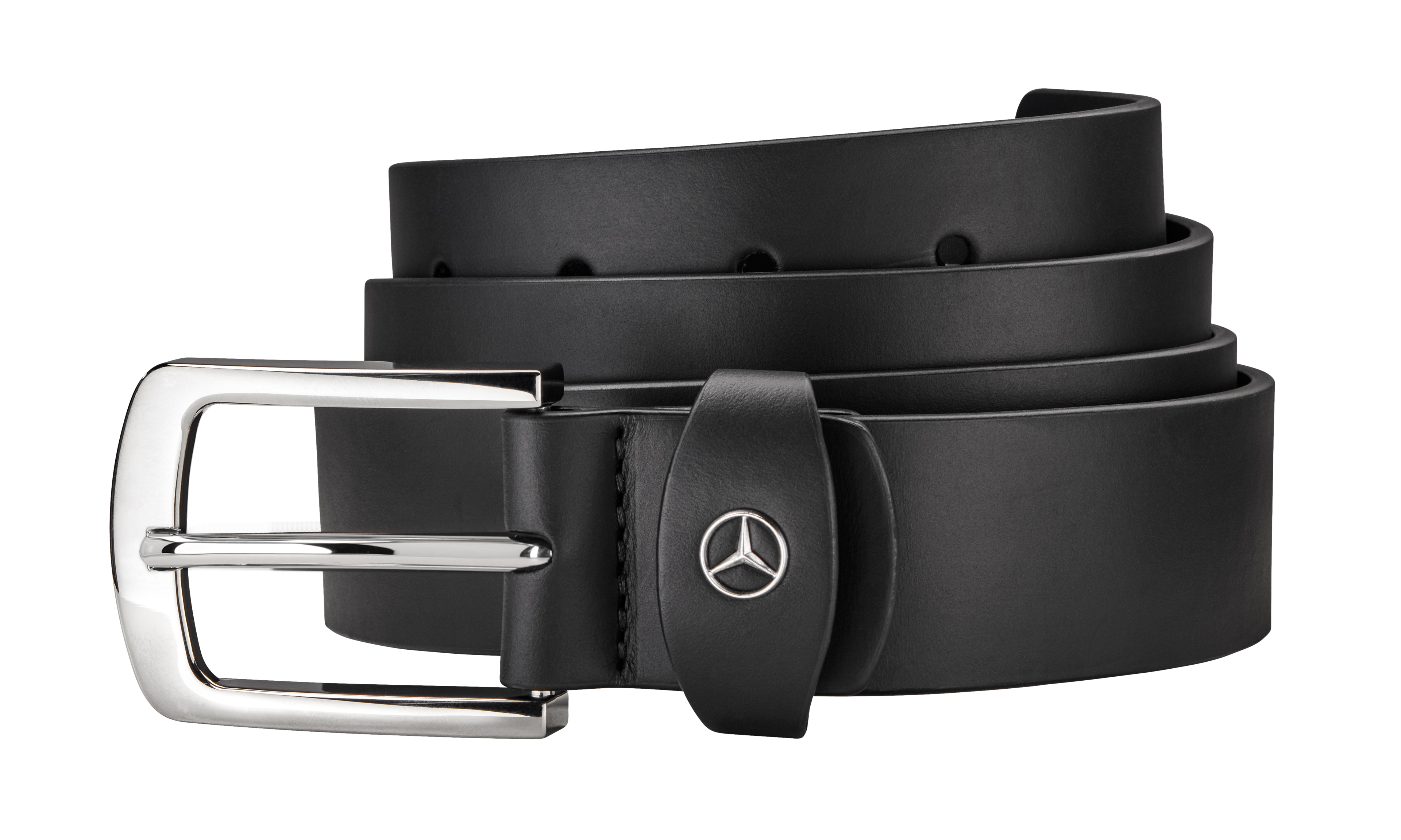 Ceinture homme - noir, Cuir de veau / Acier inoxydable