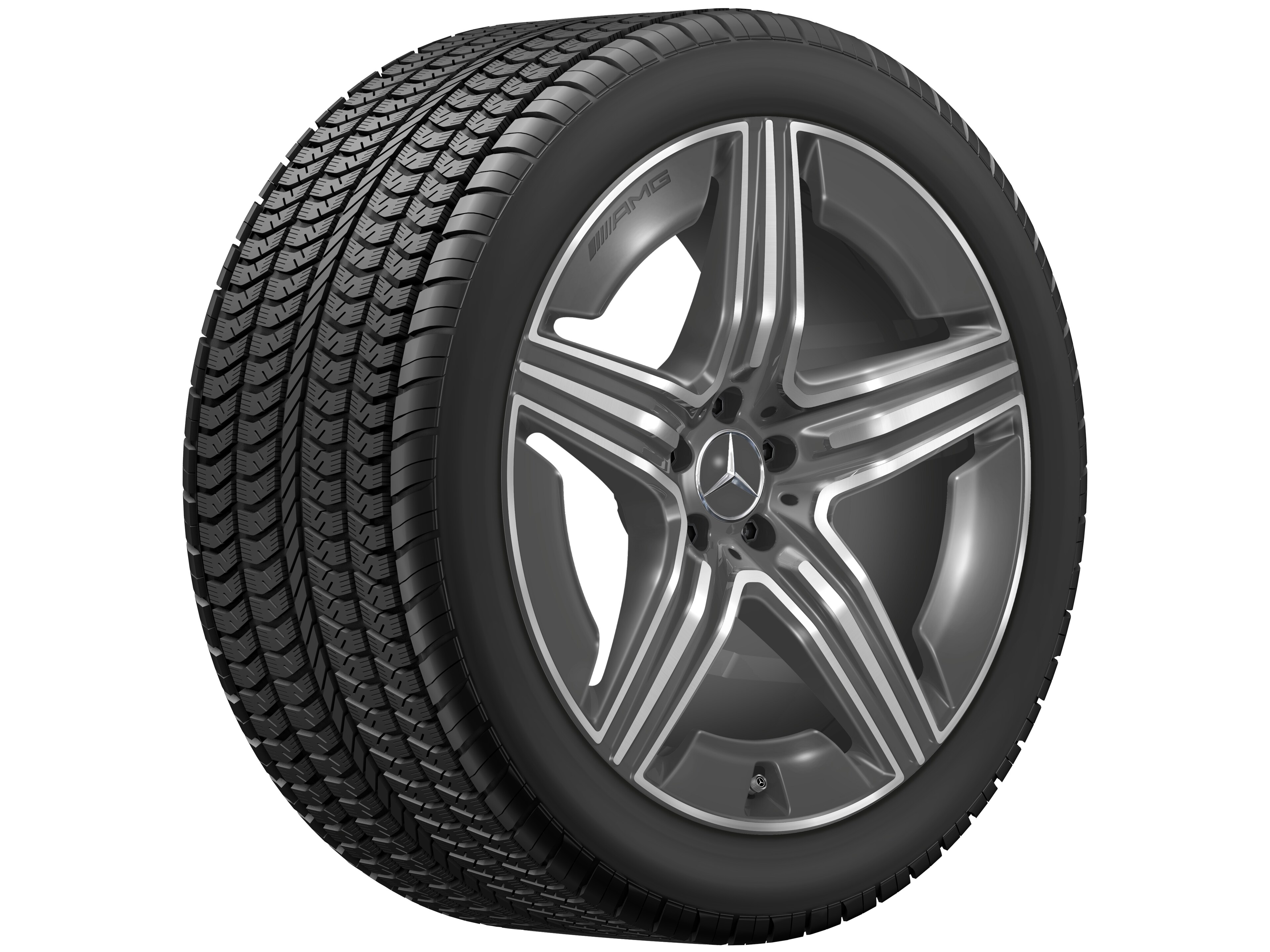 Jante AMG à 5 doubles branches, 53,3 cm (21 pouces) - 11 J x 21 ET 49, gris tantale, finition brillante