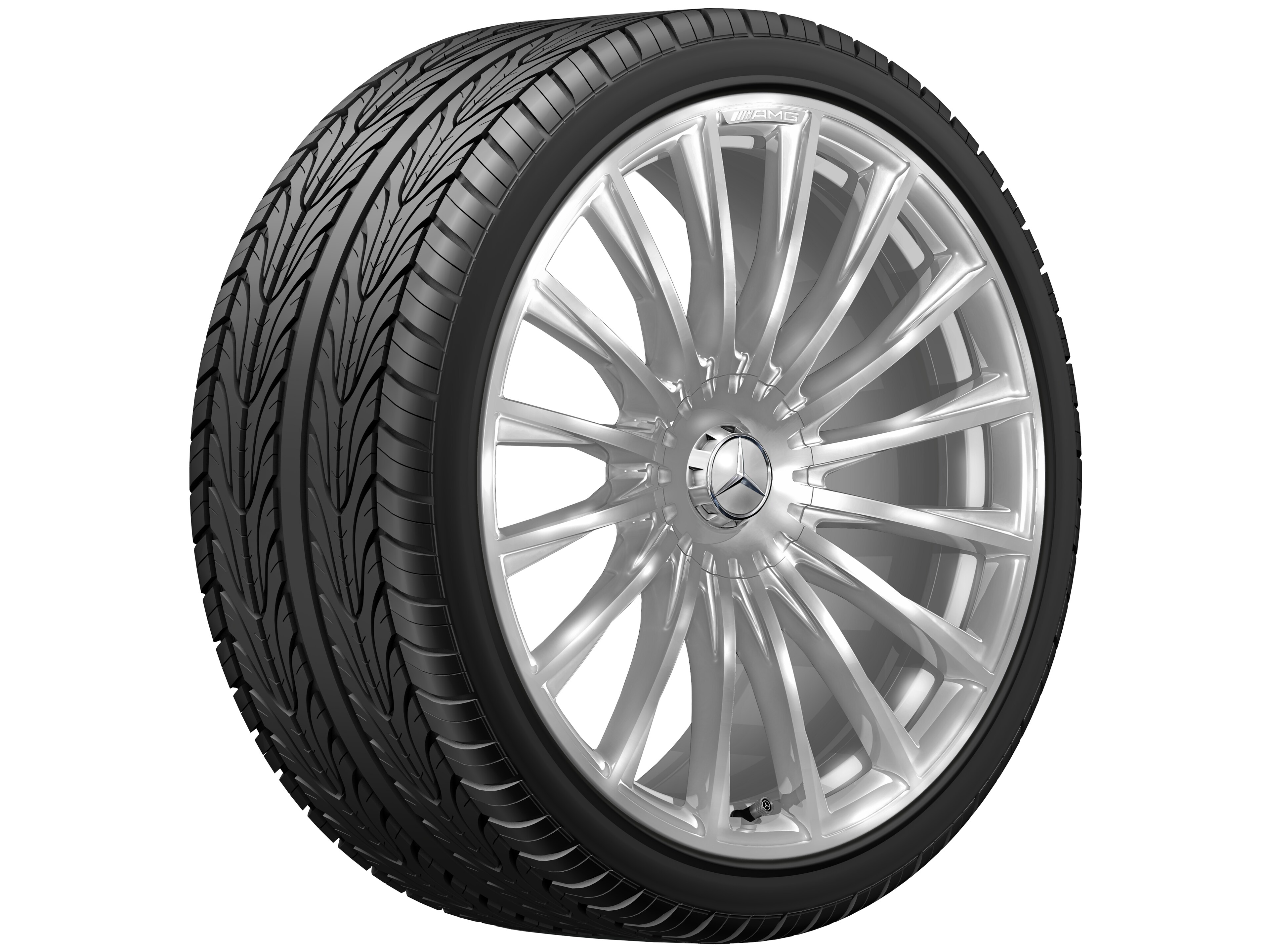 Jante forgée AMG multibranches, 53,3 cm (21 pouces) - 10,5 J x 21 ET 50, argenté, poli haute brillance