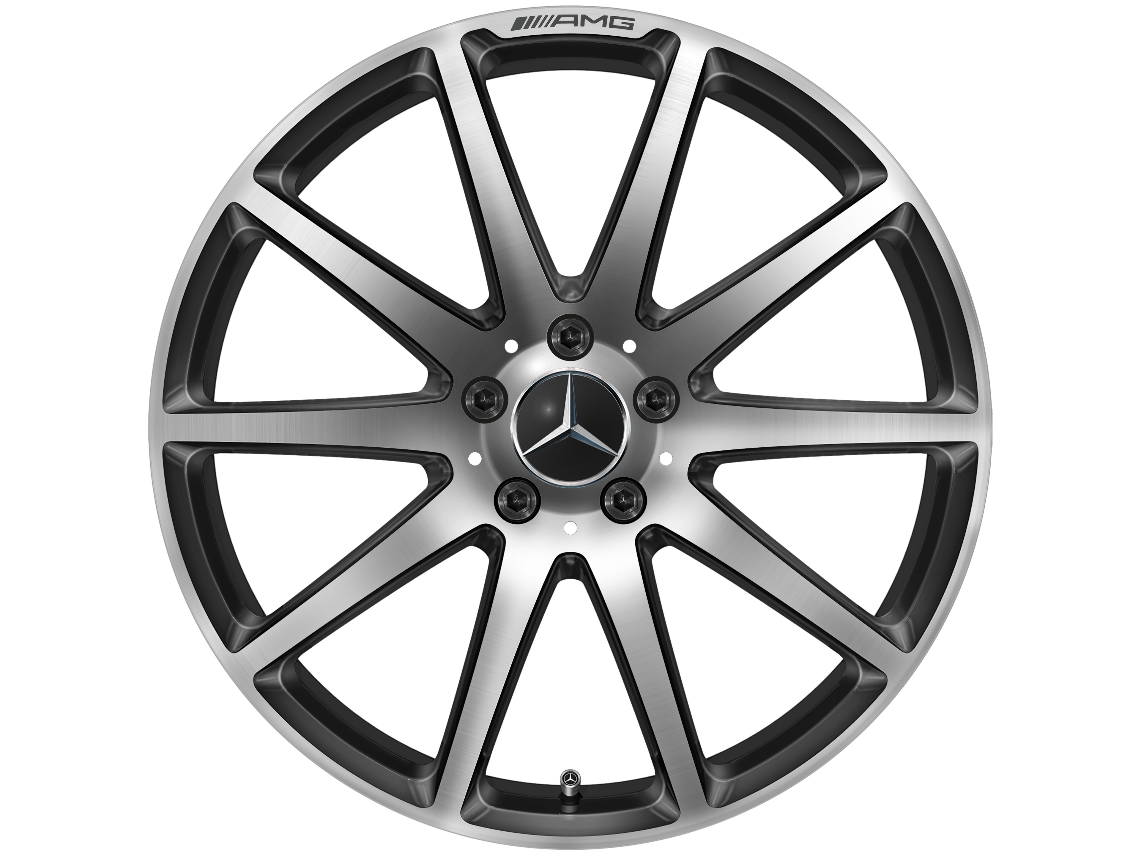 Jante forgée AMG Design à 10 branches, 48,3 cm (19 pouces) - 9 J x 19 ET 27, noir, poli