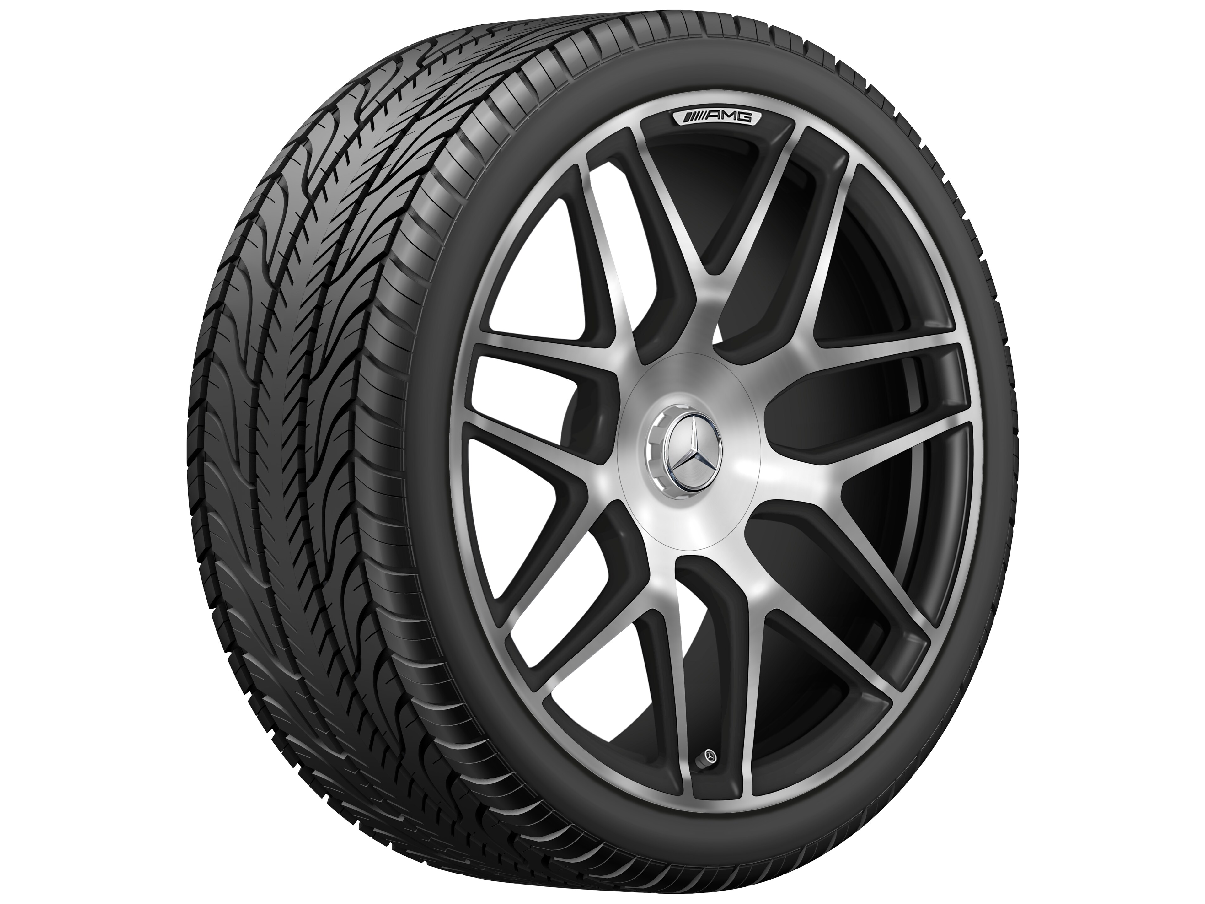 Jante forgée AMG Jante en Y, 55,9 cm (22 pouces) - 10 J x 22 ET 36, noir mat, finition brillante