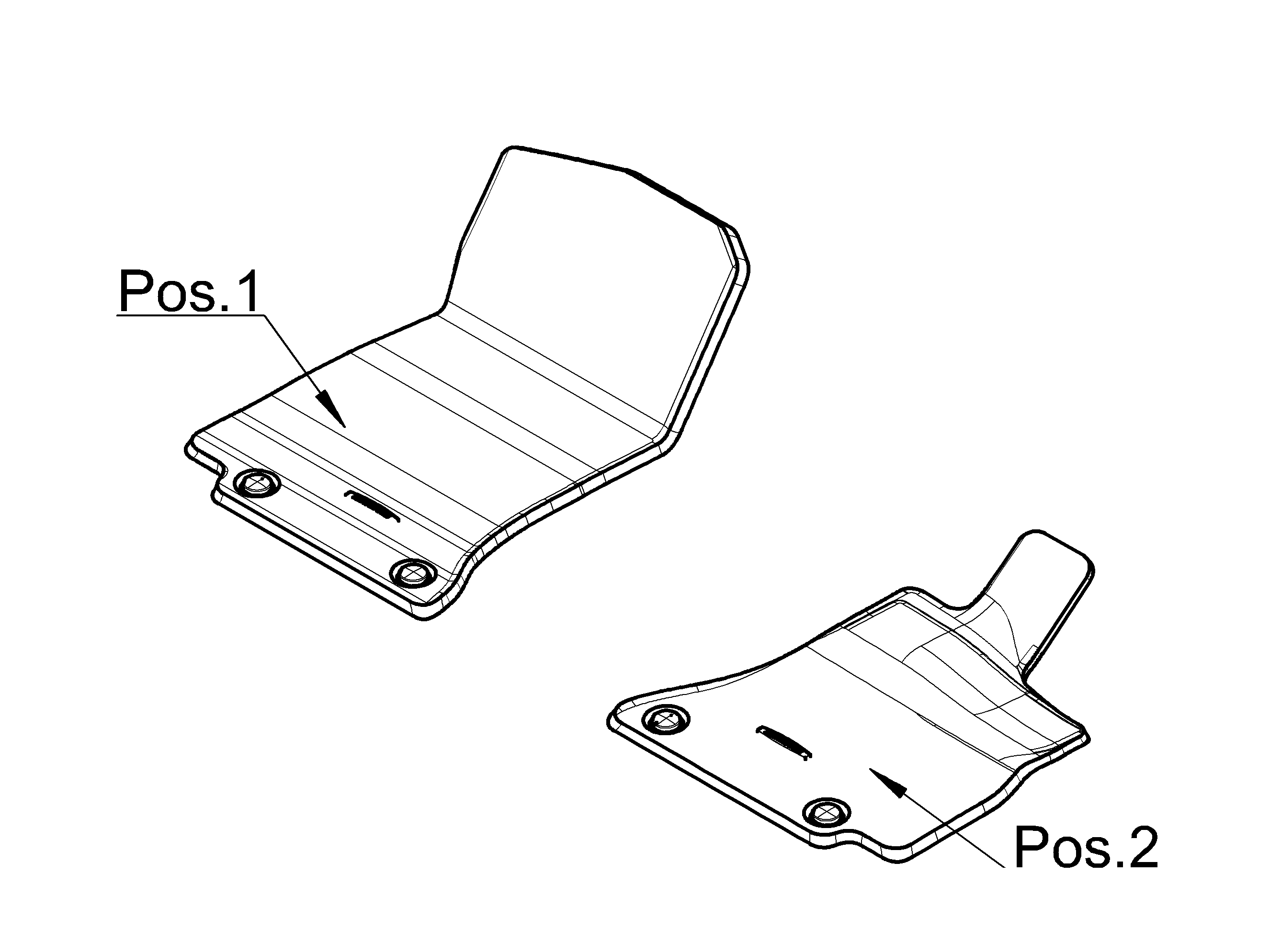 Tapis en velours EXCLUSIF, Tapis de sol conducteur / passager avant, 2 pièces - RL, noir