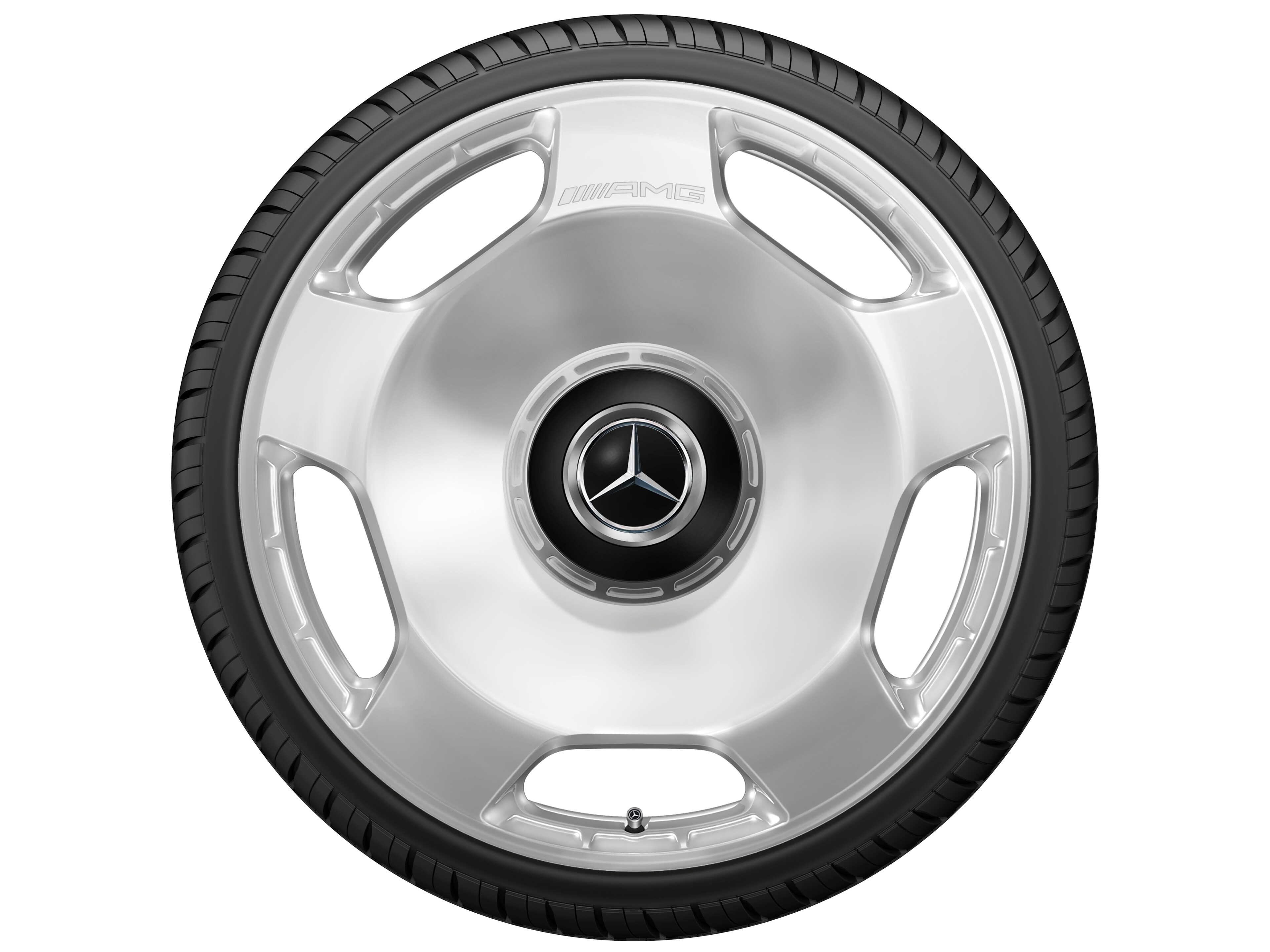Jante forgée AMG Design 5 trous, 58,4 cm (23 pouces) - 11,5 J x 23 ET 47, argenté, poli haute brillance