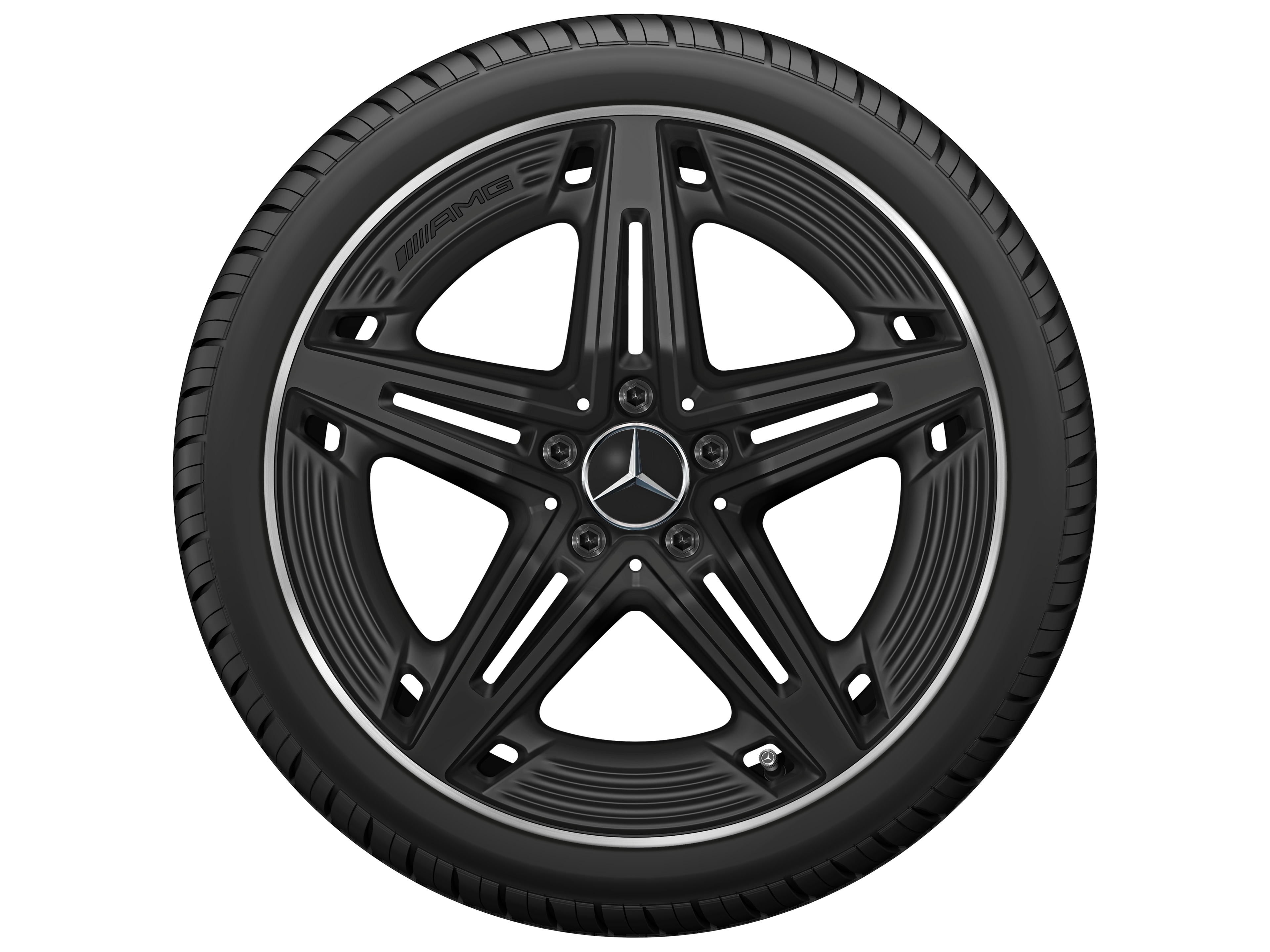 Jante AMG à 5 branches, 48,3 cm (19 pouces) - 9 J x 19 ET 52, noir, finition brillante
