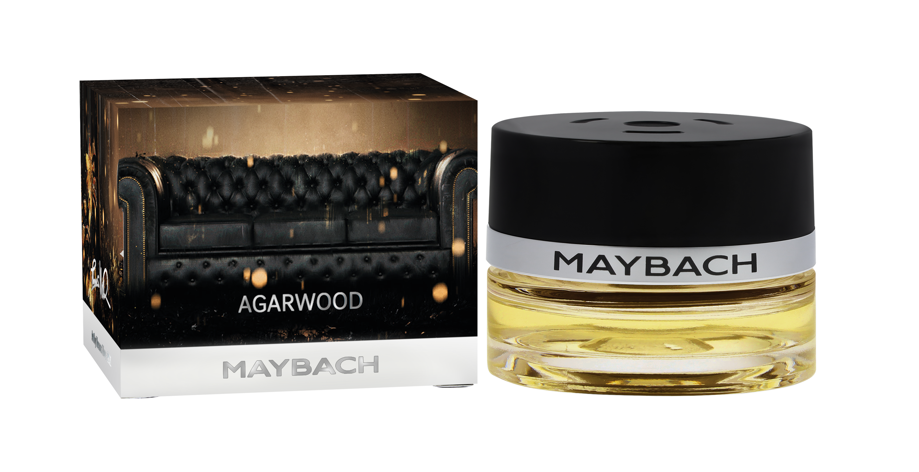 Flacon, AGARWOOD MOOD - transparent / noir, Verre, 15 ml