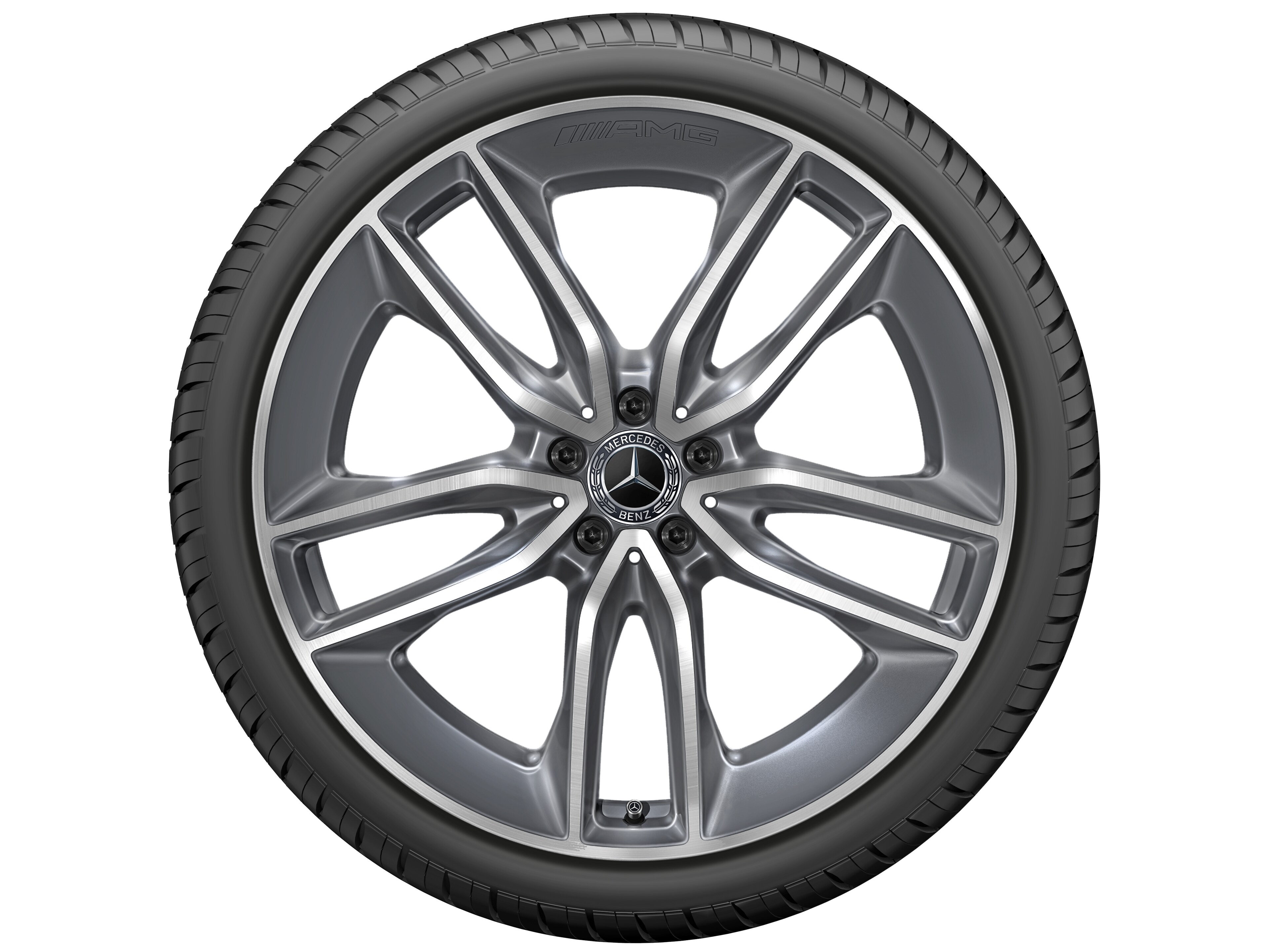 Jante AMG à 5 doubles branches, 55,9 cm (22 pouces) - 11 J x 22 ET 50, gris trémolite métallisé, finition brillante