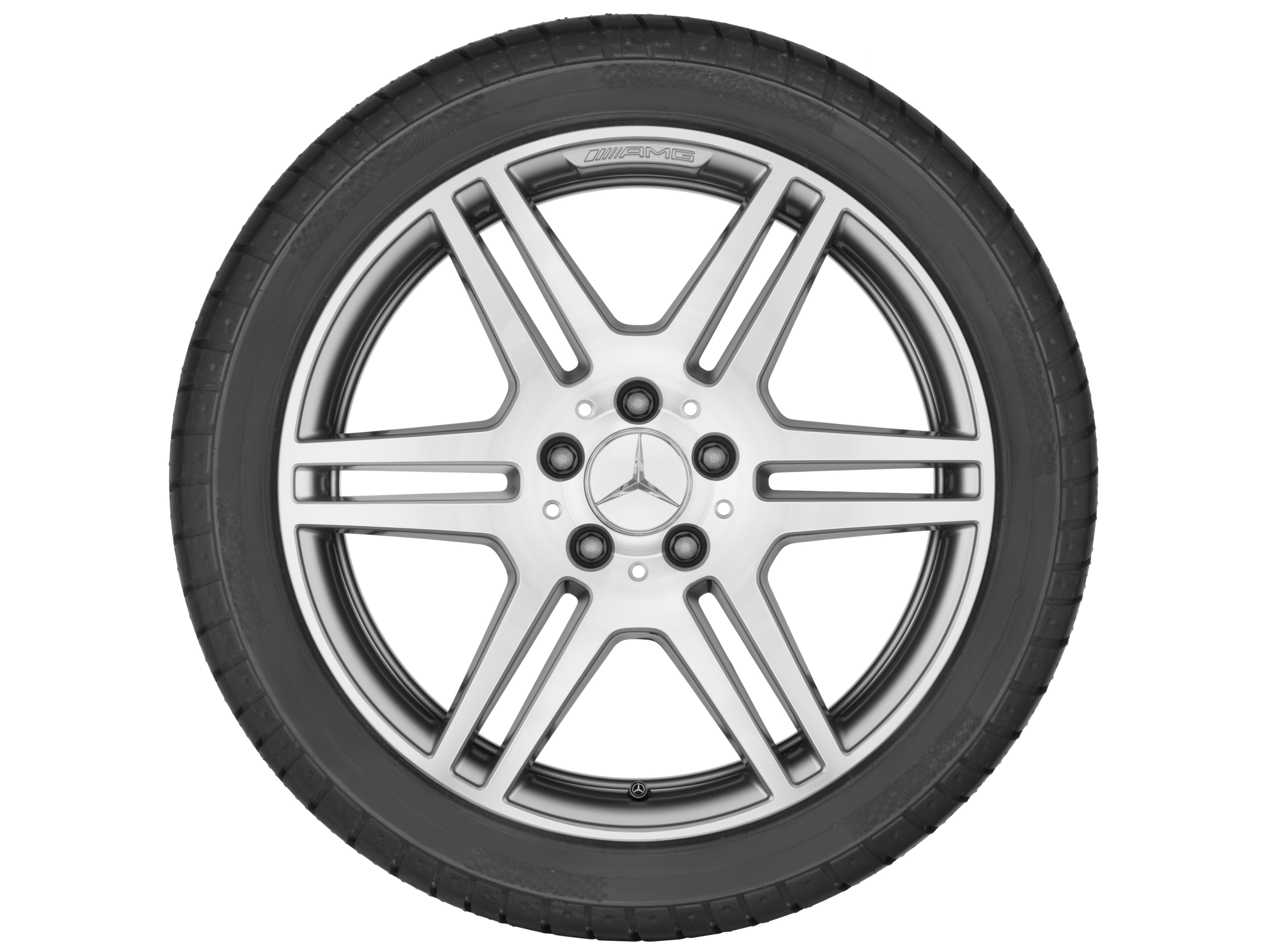 Jante AMG à 6 doubles branches, 45,7 cm (18 pouces) - 8,5 J x 18 ET 48, argenté, finition brillante