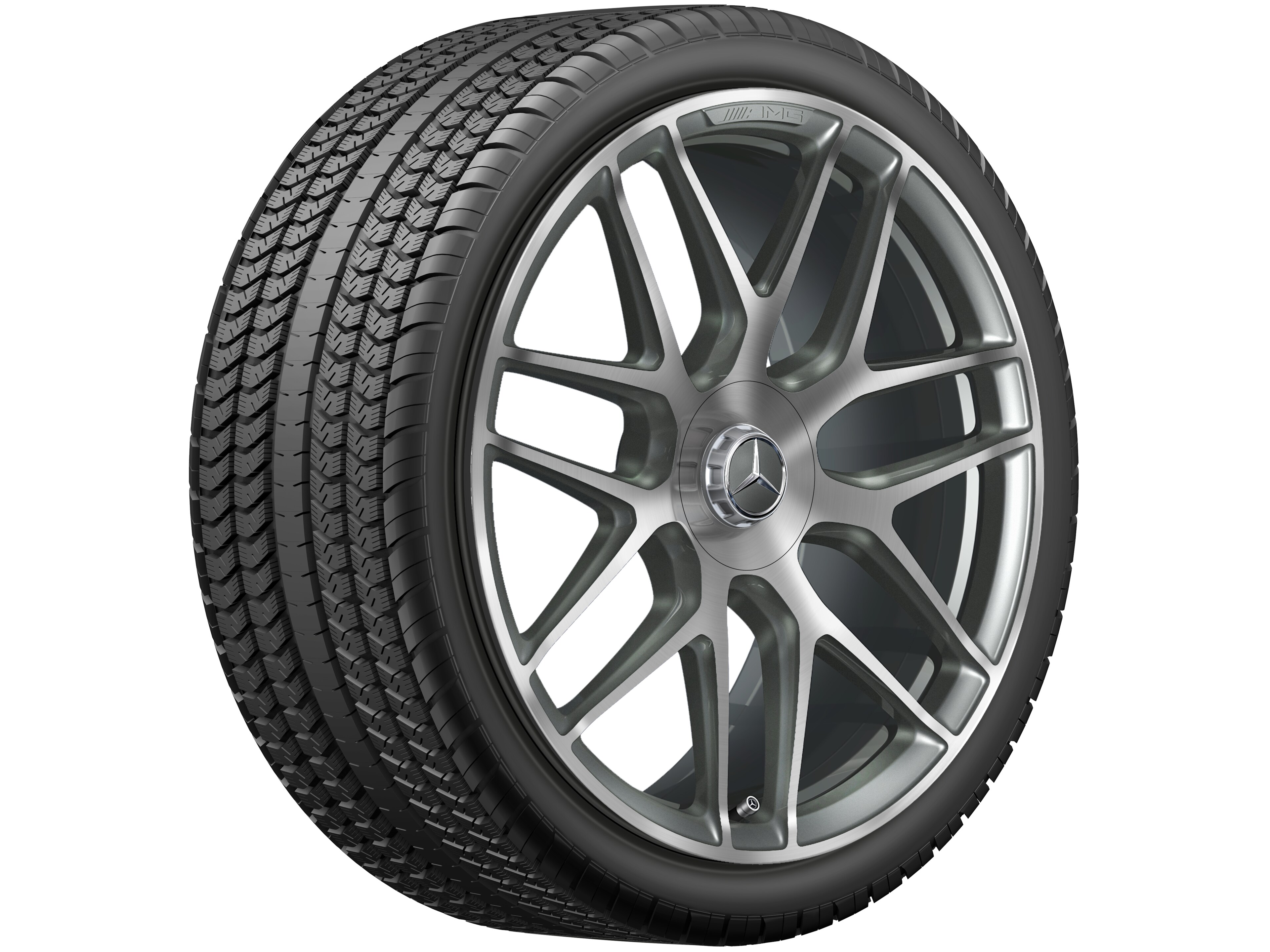 Jante forgée AMG Jante en Y, 55,9 cm (22 pouces) - 11,5 J x 22 ET 53, gris titane, finition brillante