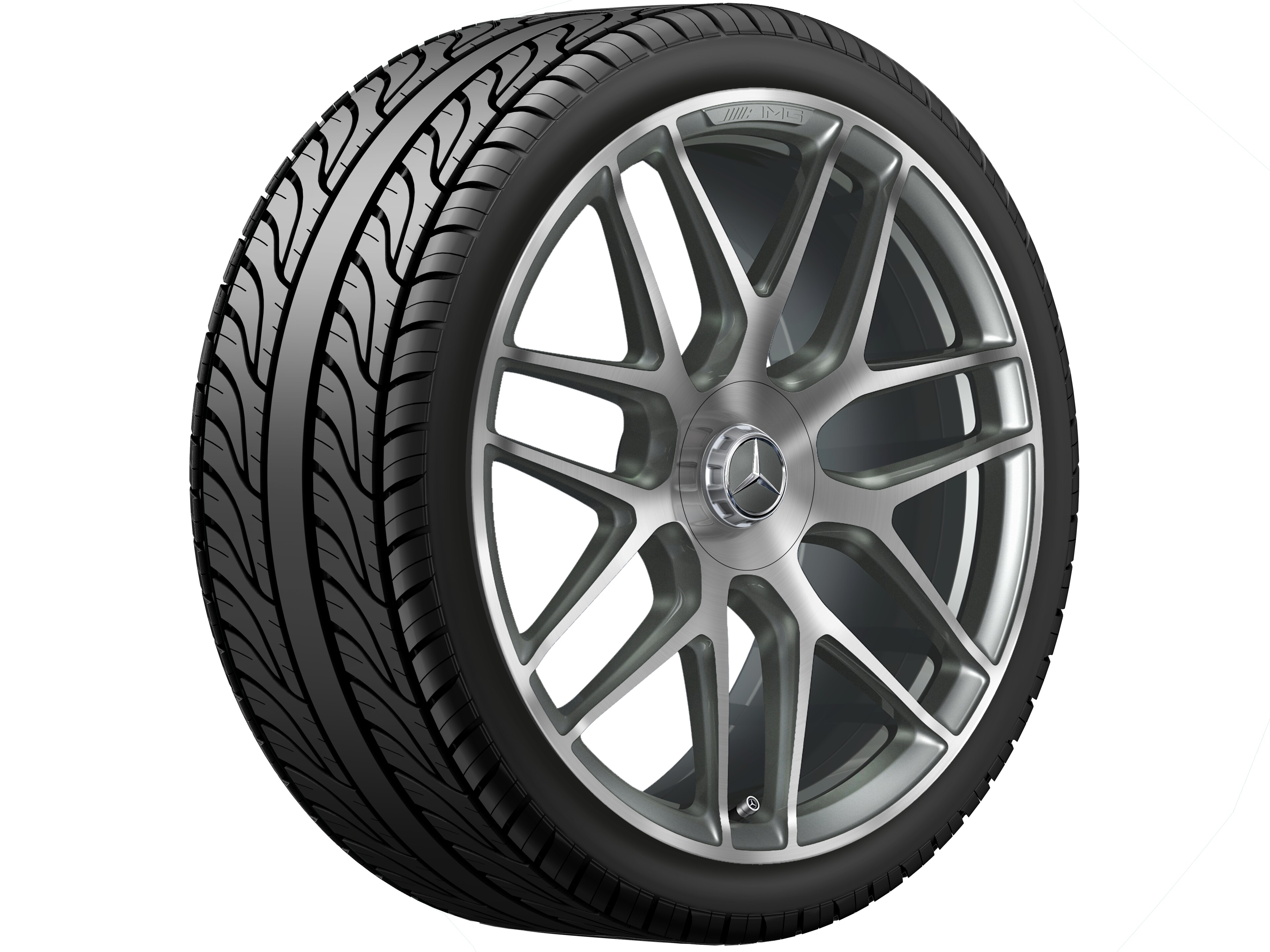 Jante forgée AMG Jante en Y, 55,9 cm (22 pouces) - 11,5 J x 22 ET 53, gris titane, finition brillante