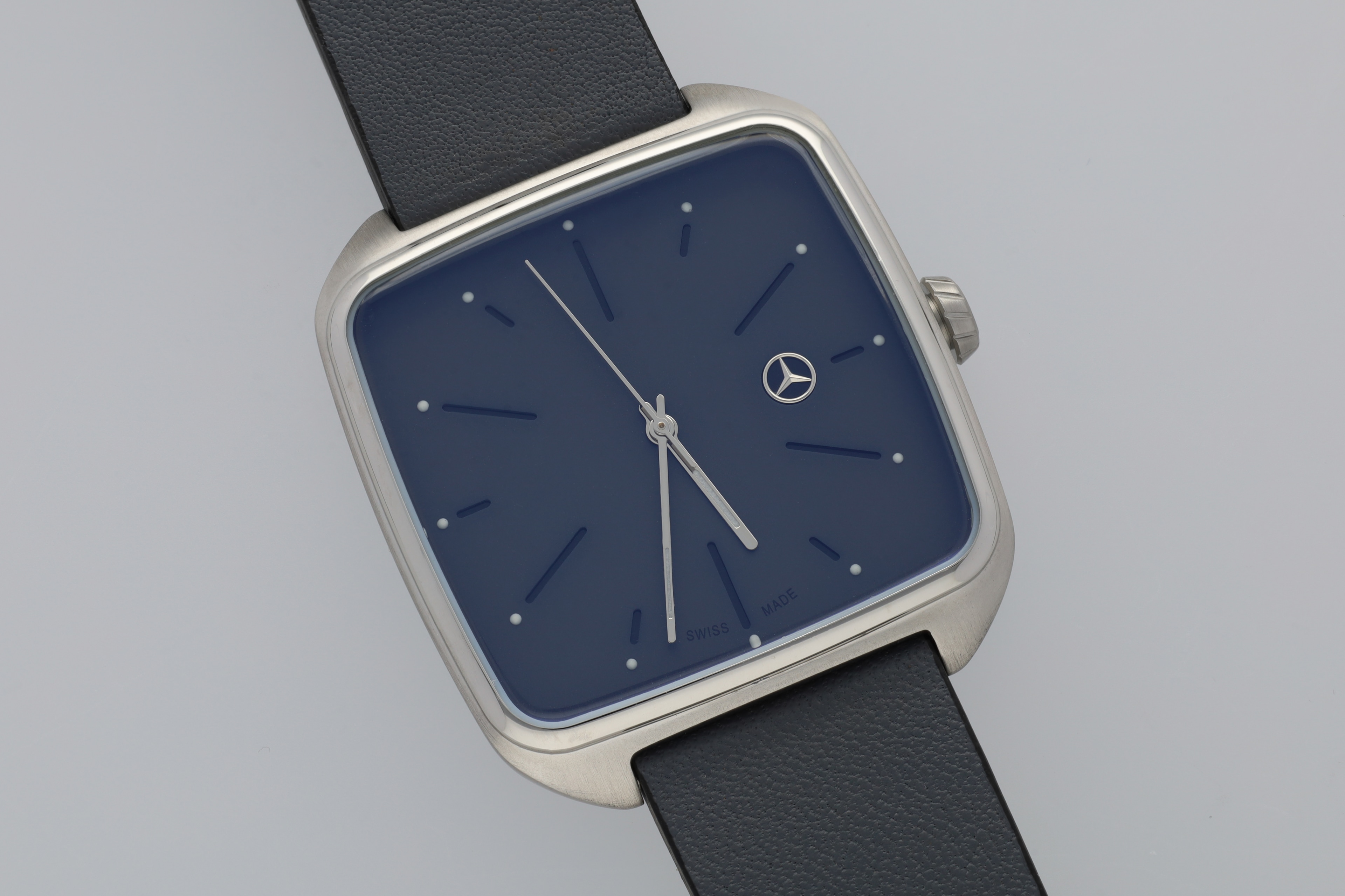 Montre homme, Moderne - Anthracite / argenté / noir, Acier inoxydable / Cuir de veau