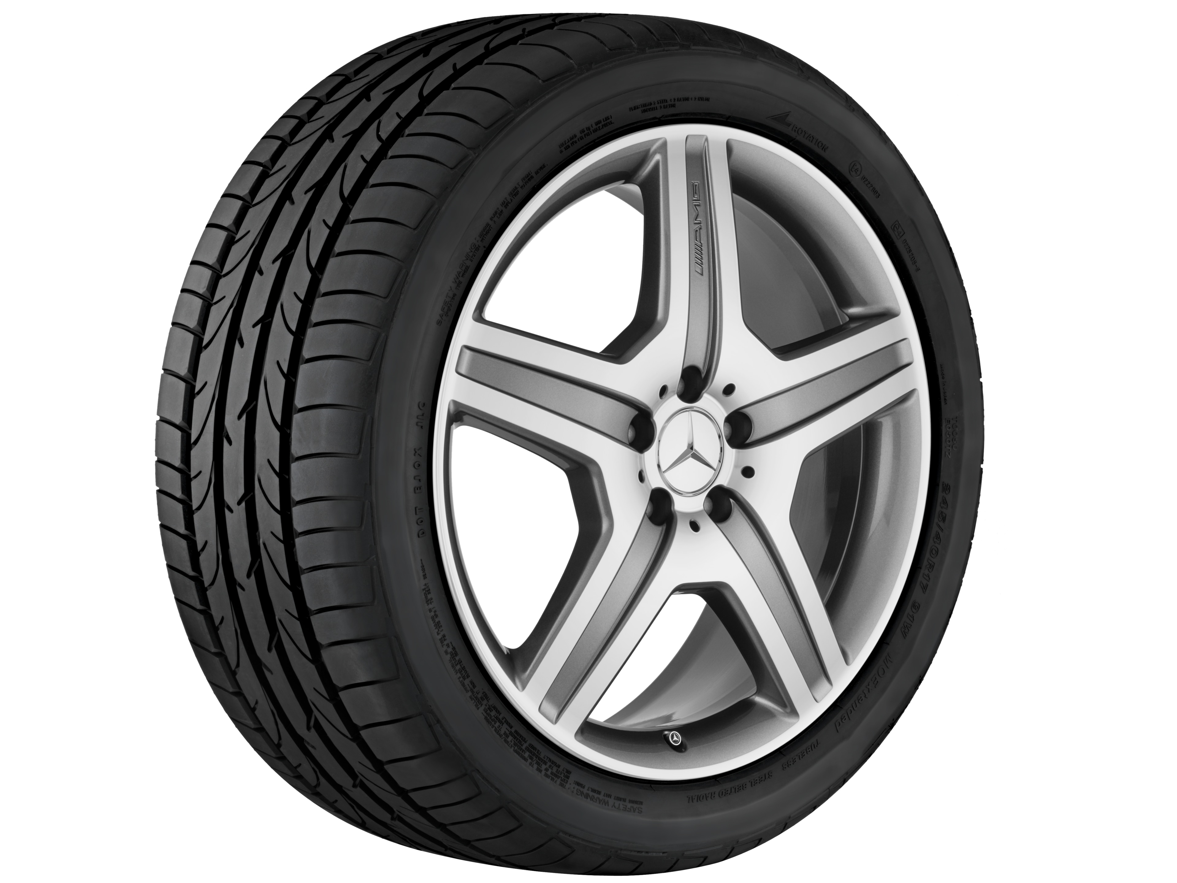 Jante AMG à 5 branches, 50,8 cm (20 pouces) - 8,5 J x 20 ET 52, gris titane, finition brillante