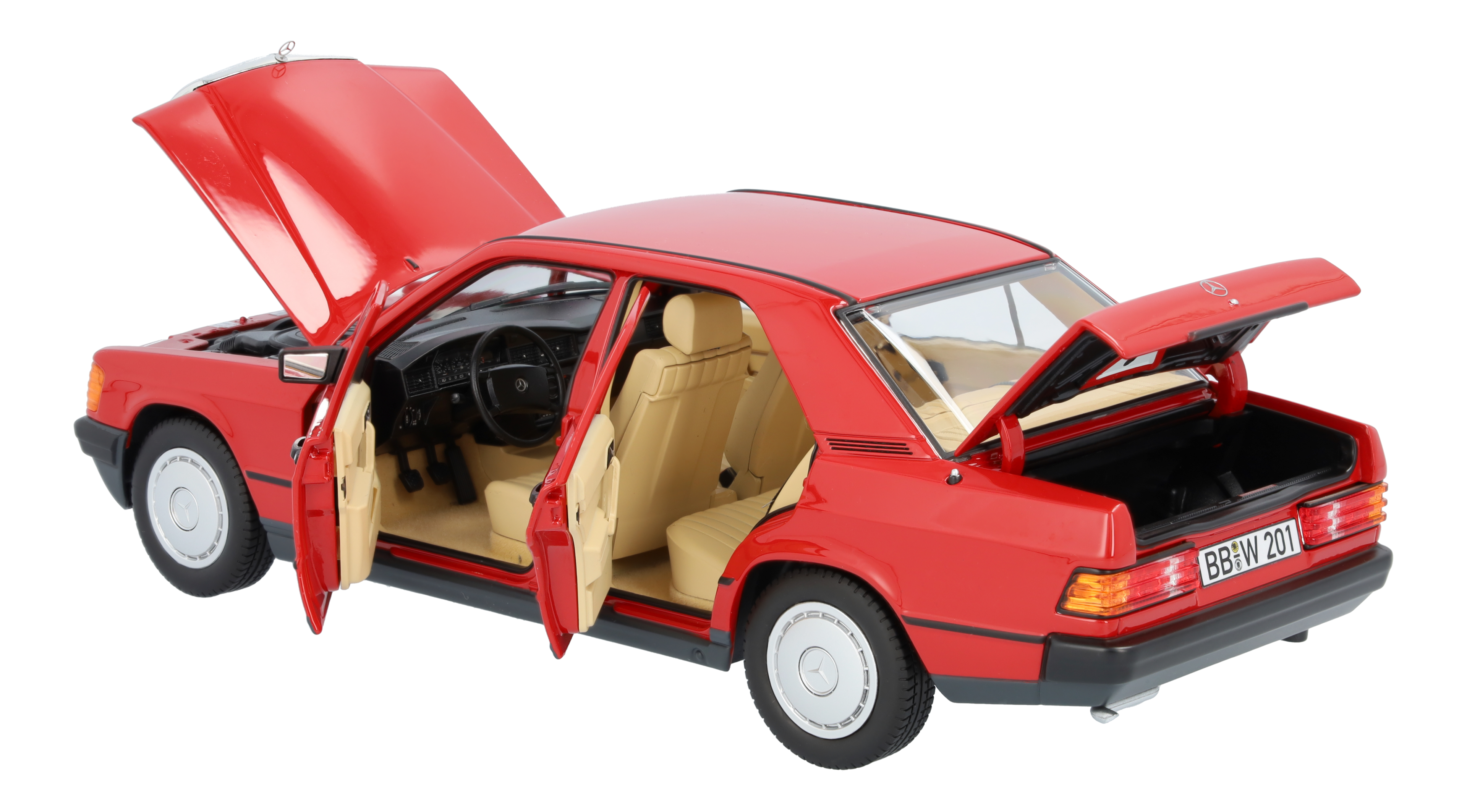 190 E W 201 (1982-1988) - rouge, Norev, 1:18