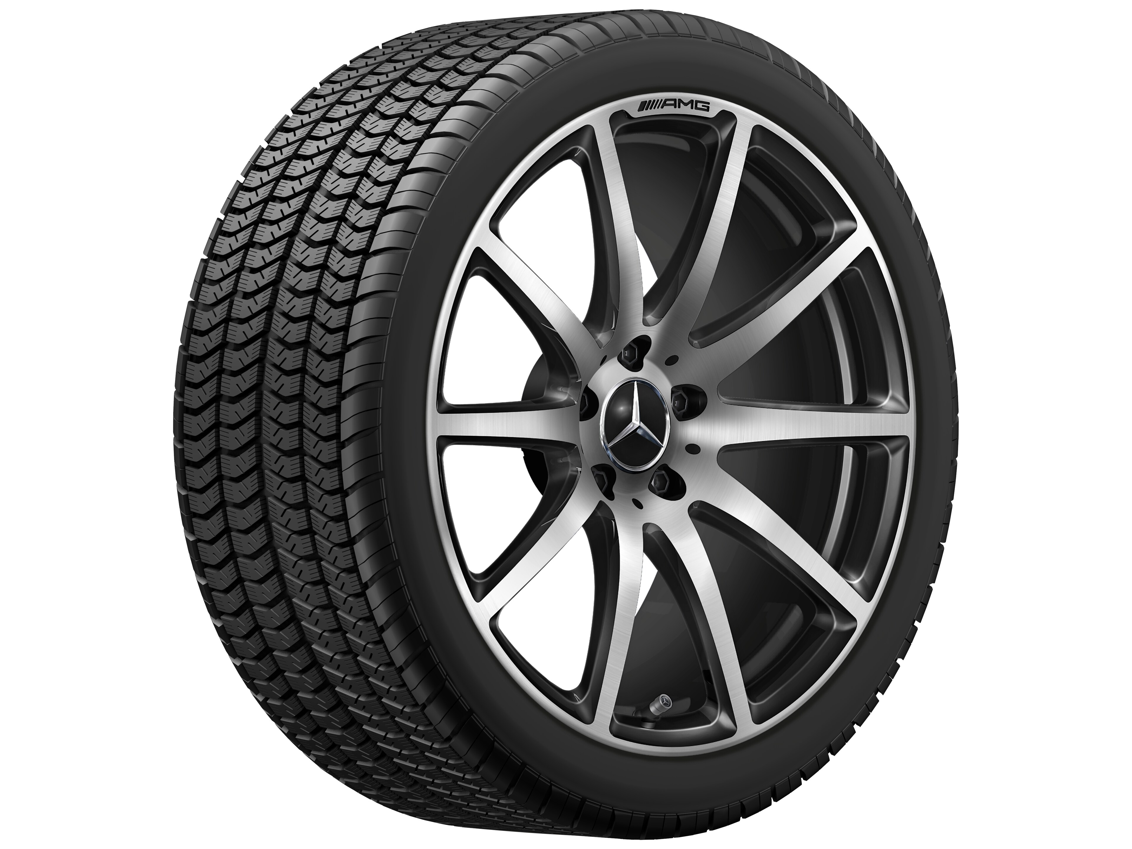 Jante forgée AMG Design à 10 branches, 48,3 cm (19 pouces) - 9 J x 19 ET 27, noir, poli