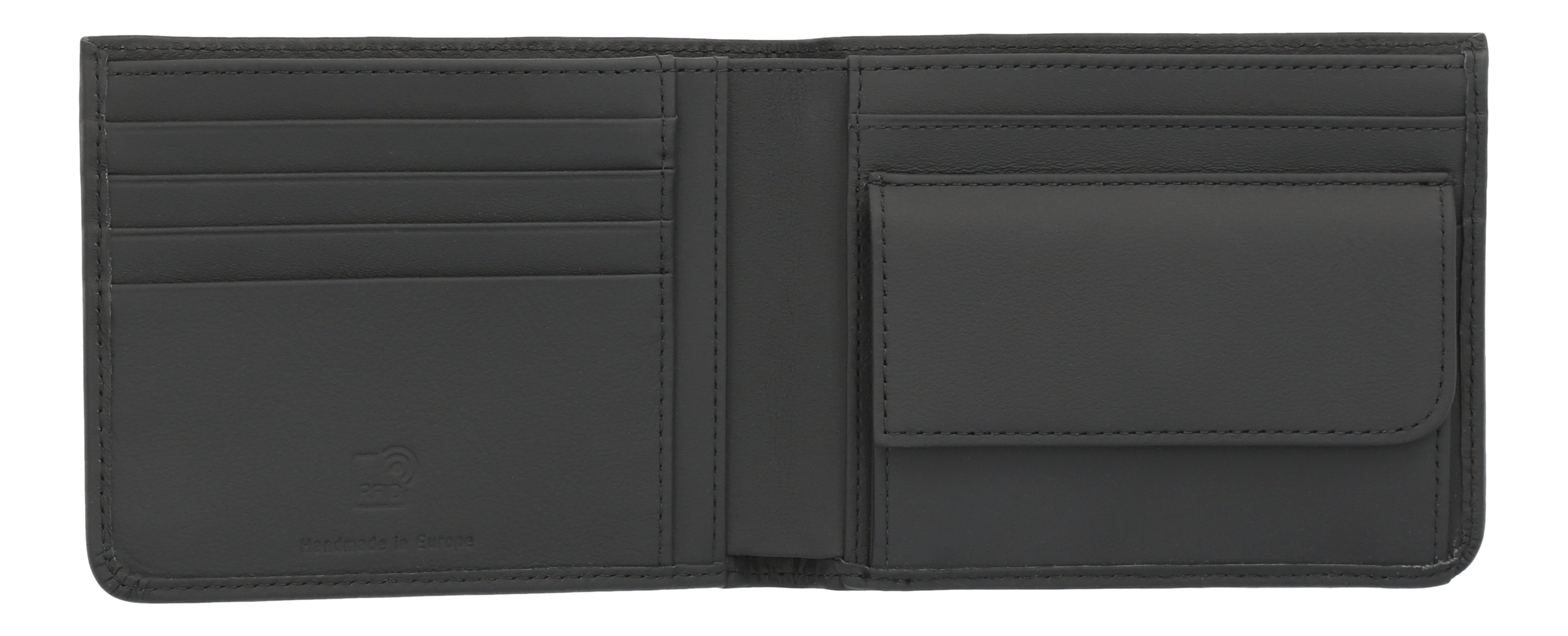 Porte-monnaie, Cuir automobile - noir, Cuir de veau