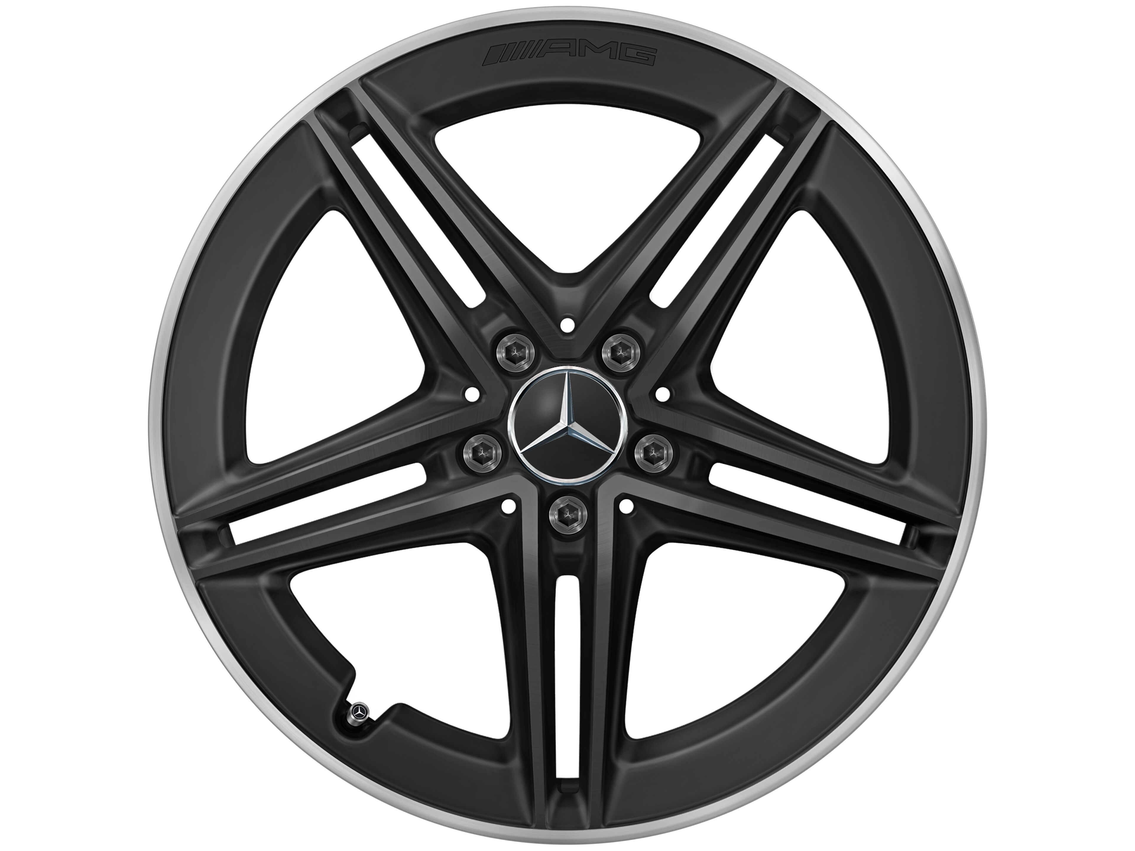 Jante AMG à 5 doubles branches, 48,3 cm (19 pouces), Rebord de jante, brillant - 9 J x 19 ET 52, noir mat