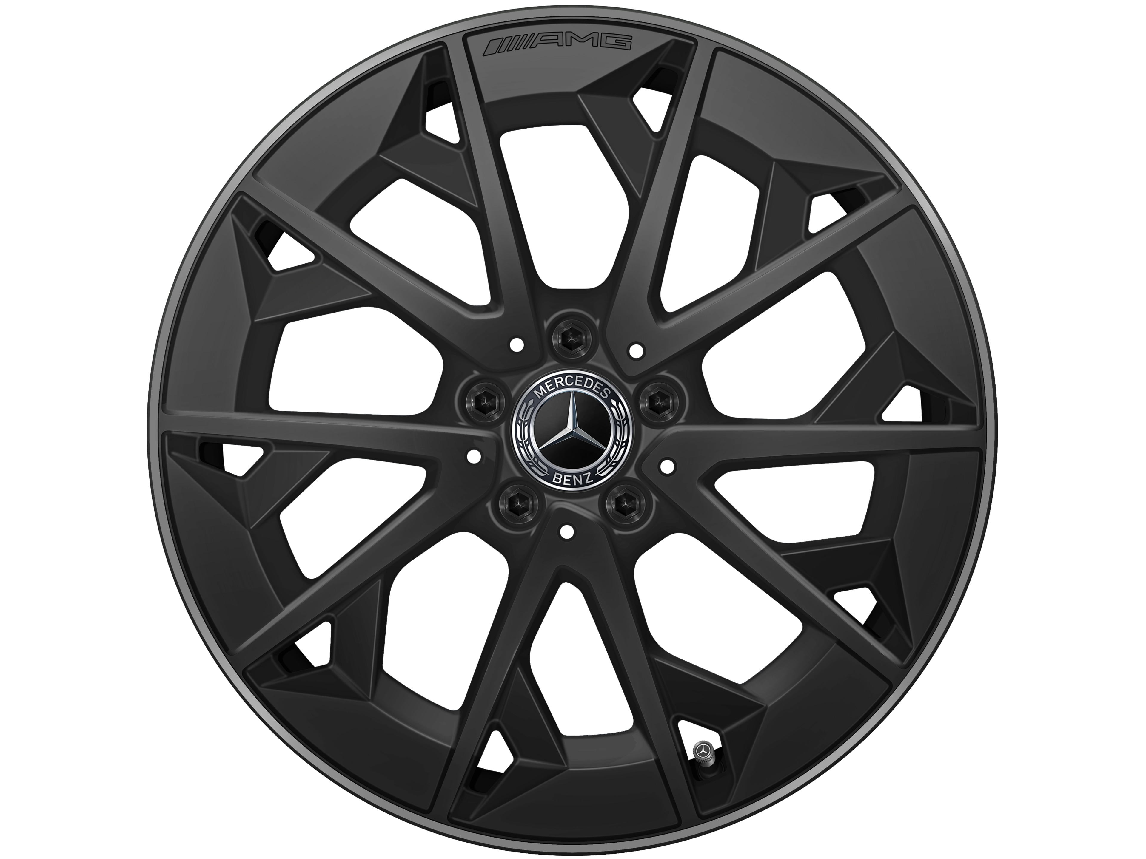 Jante alliage AMG, Jante en Y, 48,3 cm (19 pouces) - 7,5 J x 19 ET 48,4, noir mat / Tech Gold mat