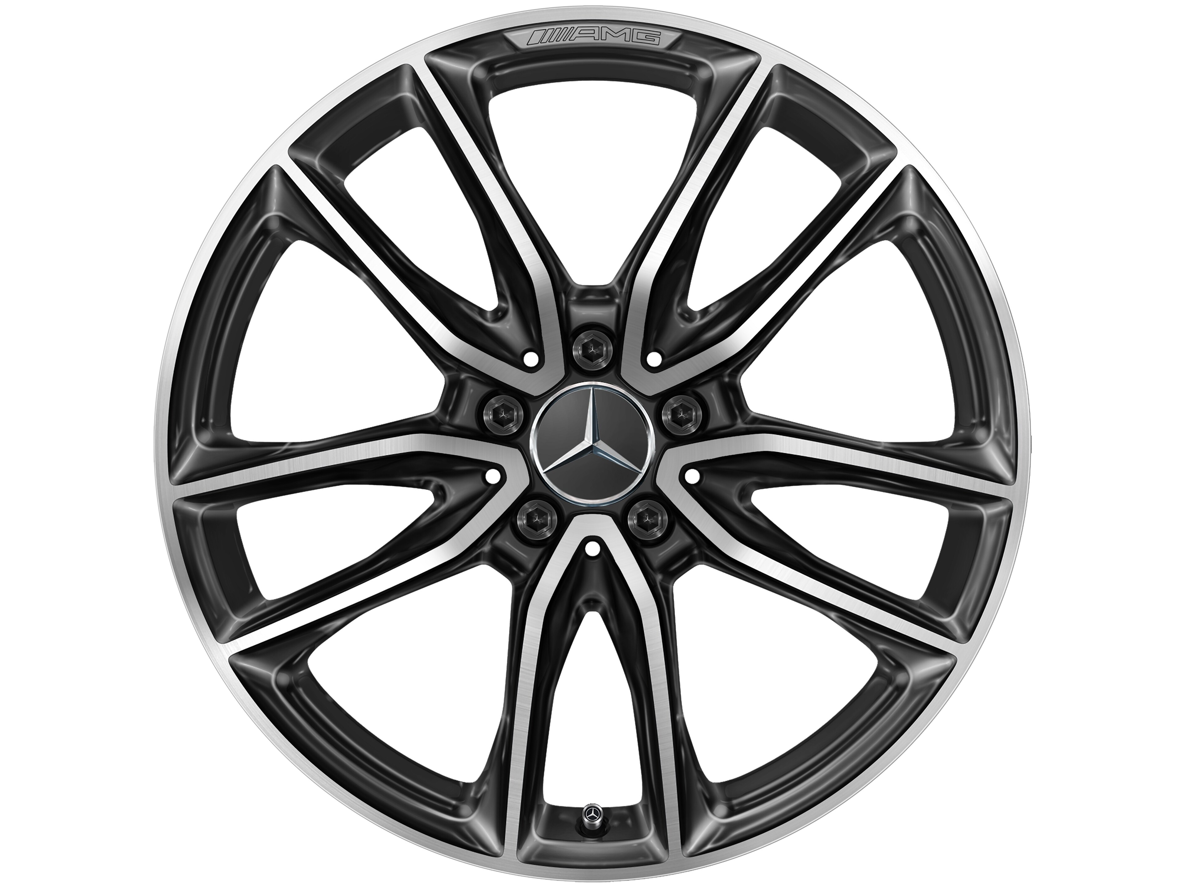 Jante AMG à 5 doubles branches, 48,3 cm (19 pouces) - 7,5 J x 19 ET 49, noir, finition brillante