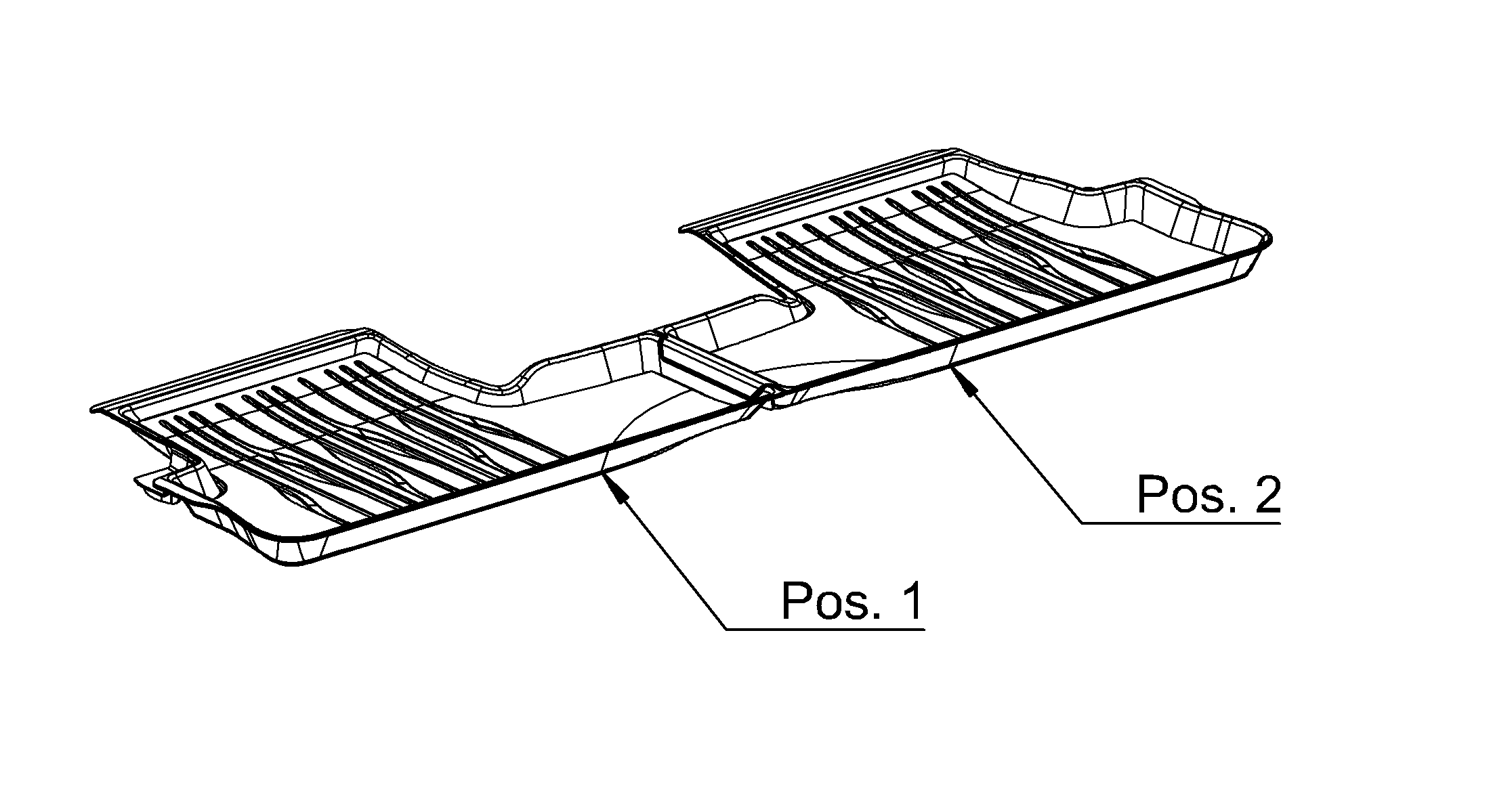 Tapis toutes saisons Dynamic Lines, Arrière, 2 pièces - LL/RL, noir
