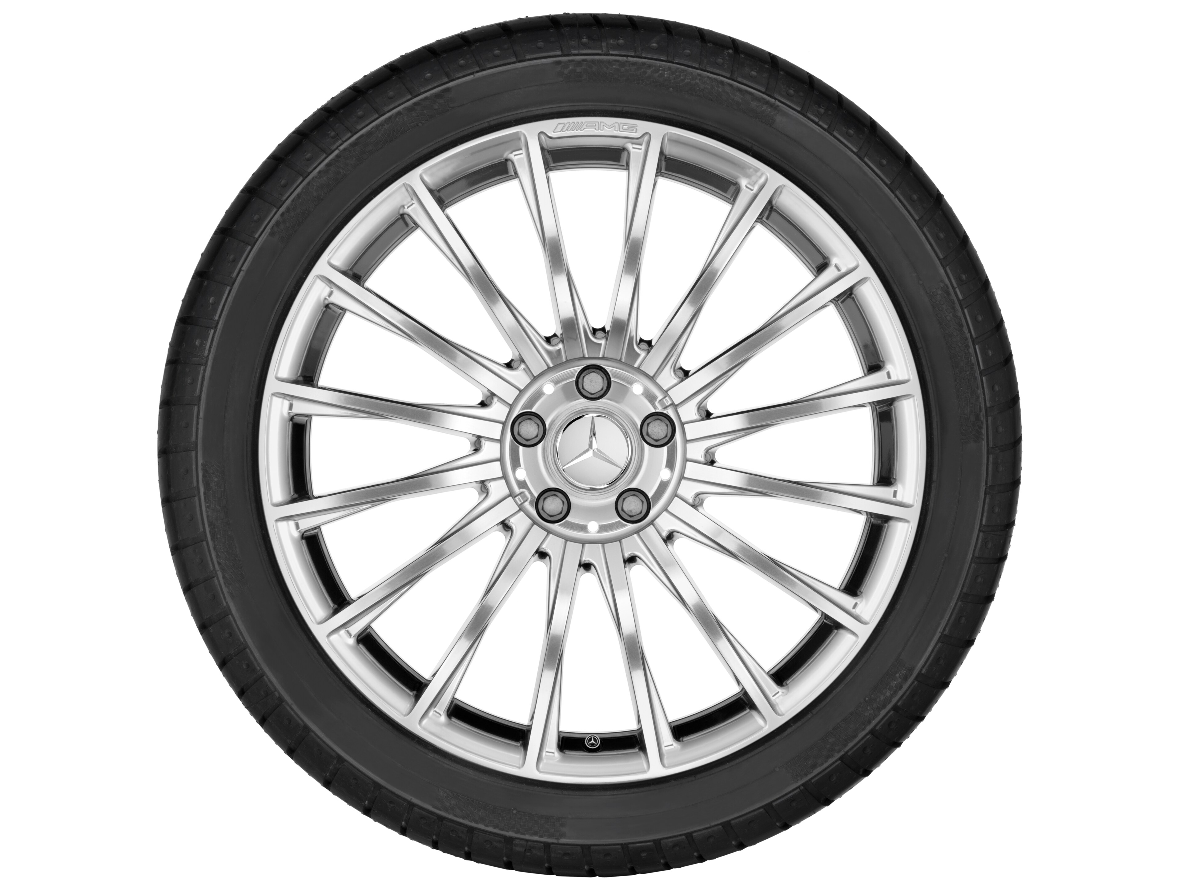 Jante forgée AMG multibranches, 50,8 cm (20 pouces) - 8,5 J x 20 ET 39, gris titane, poli haute brillance