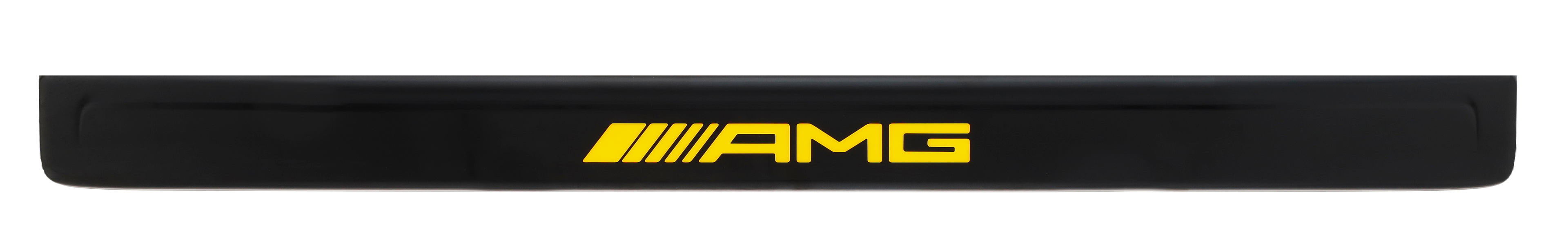 Cache interchangeable pour baguette de seuil éclairée, AMG, avant, double - Acier inoxydable, noir / jaune