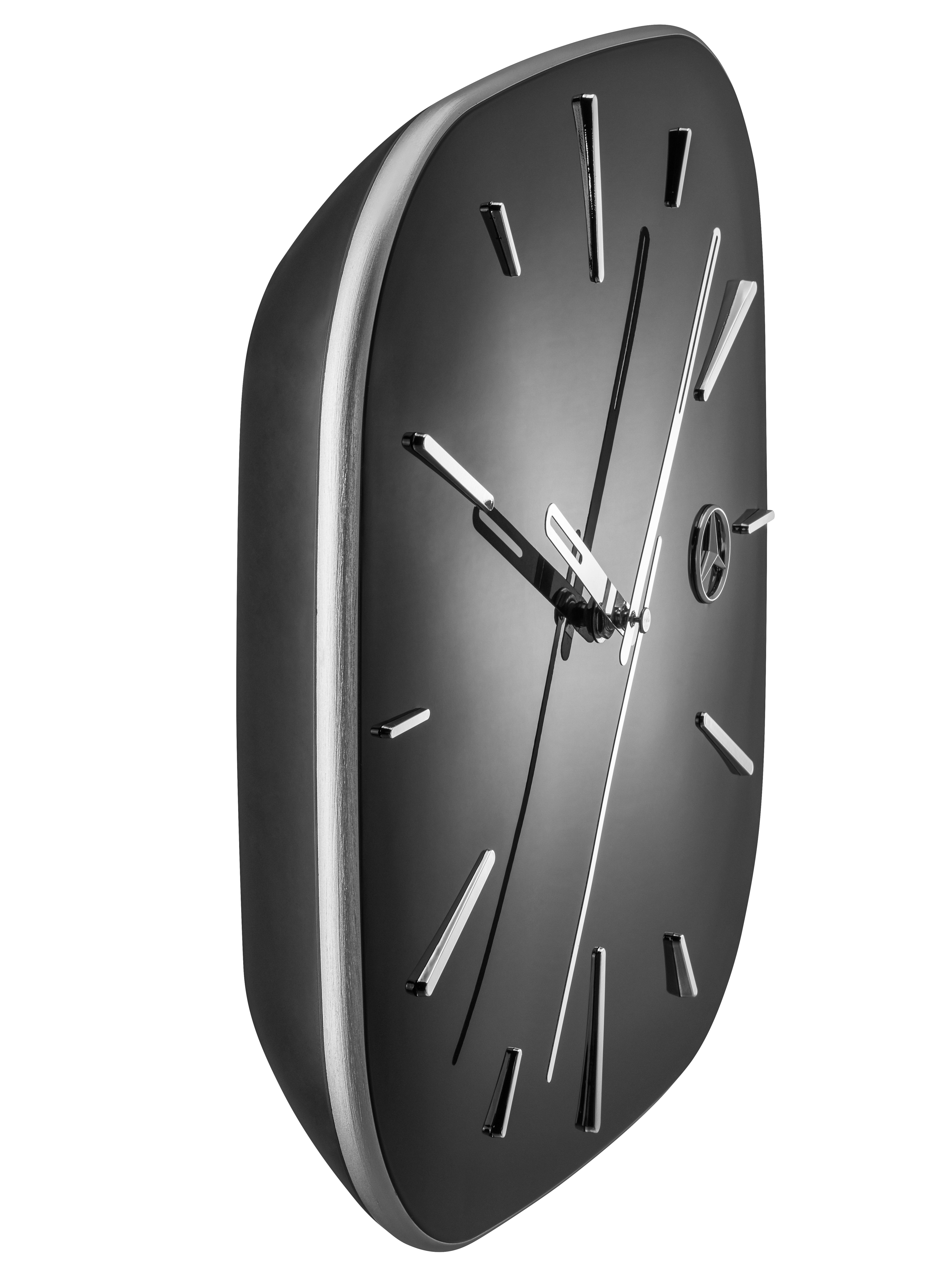 Horloge murale, Business - noir / argenté, Matière plastique