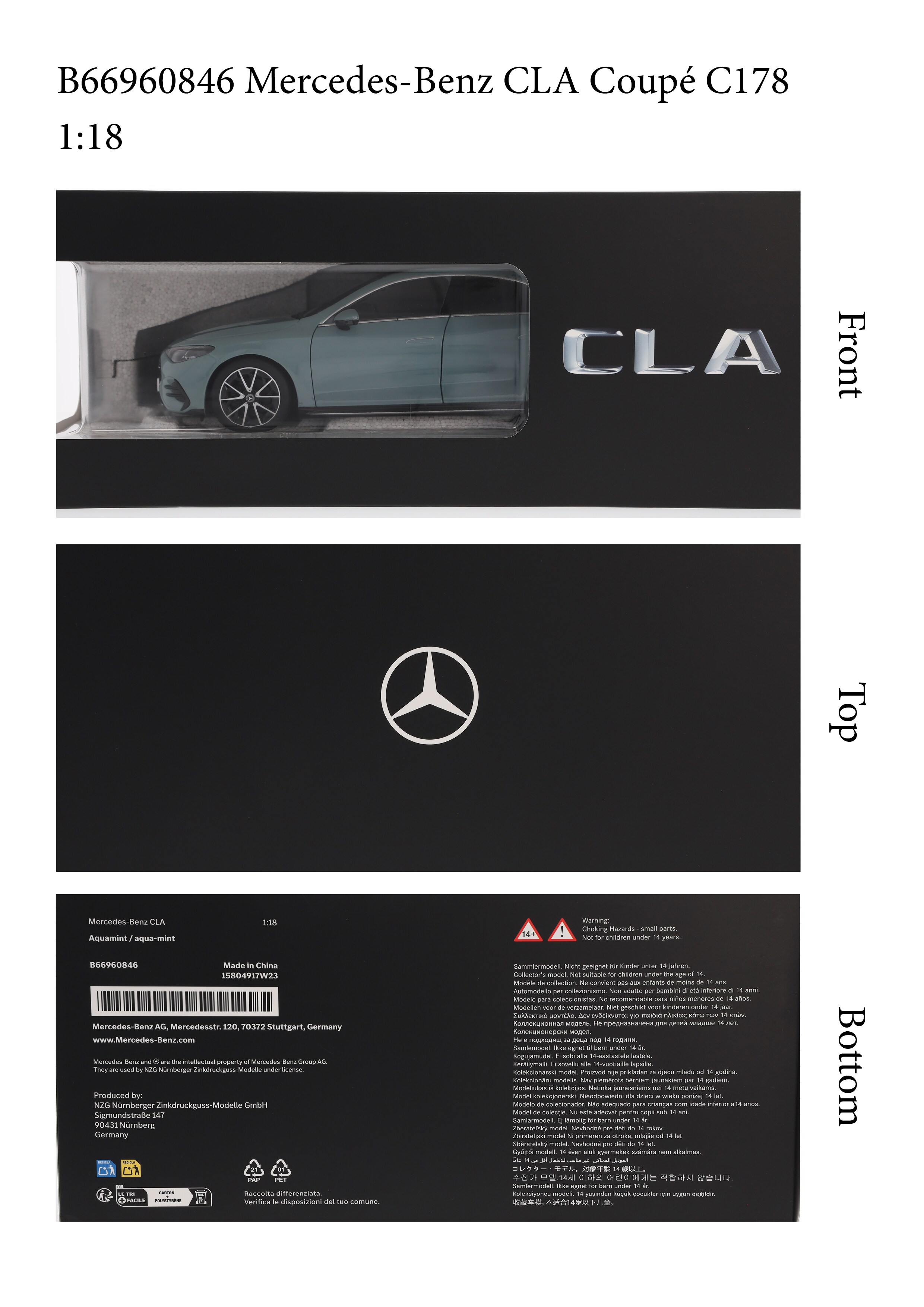 CLA Coupé, C178 - Aqua Mint, NZG, 1:18