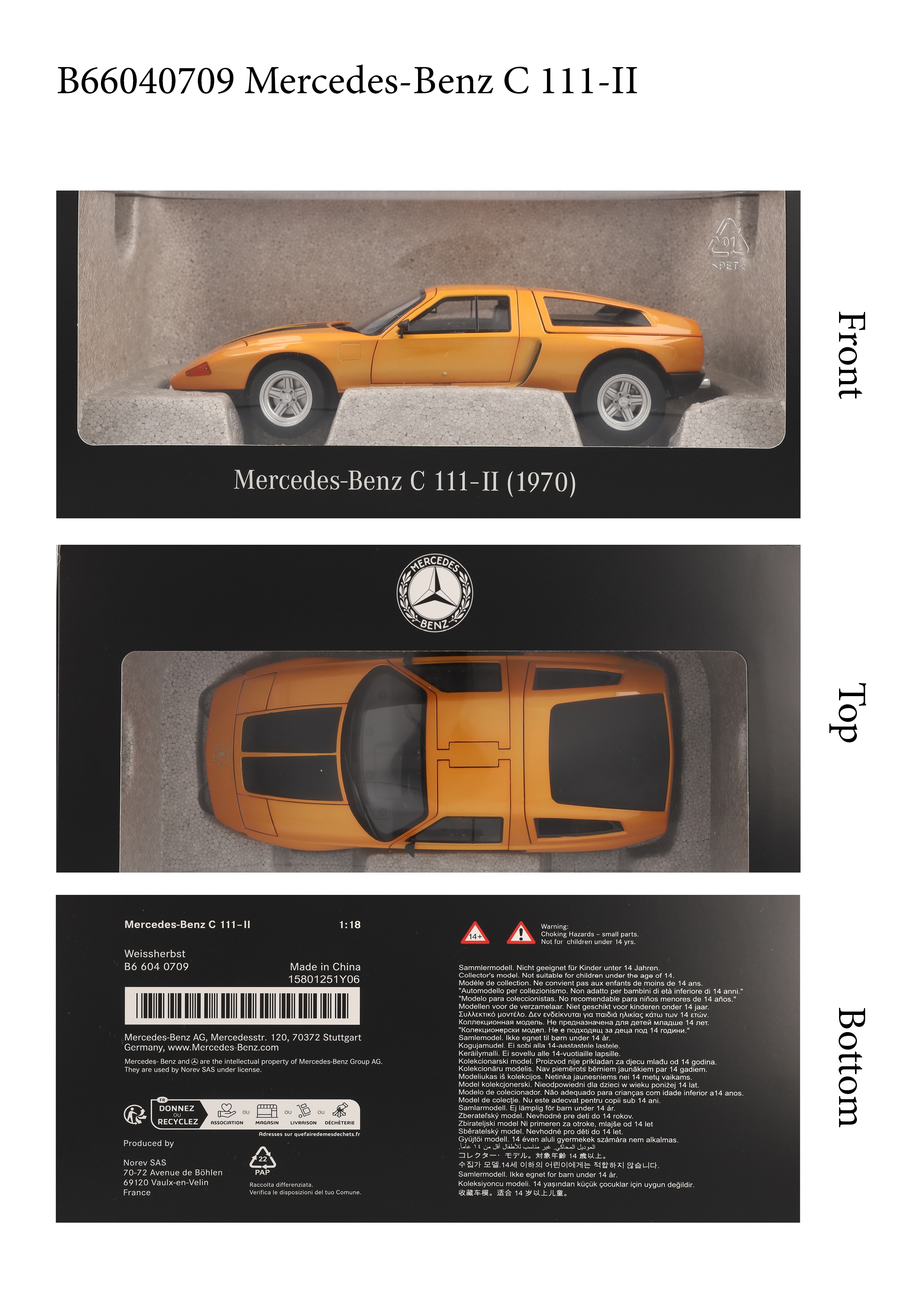 Véhicule expérimental C 111 / II (1970) - Weißherbst, Norev, 1:18