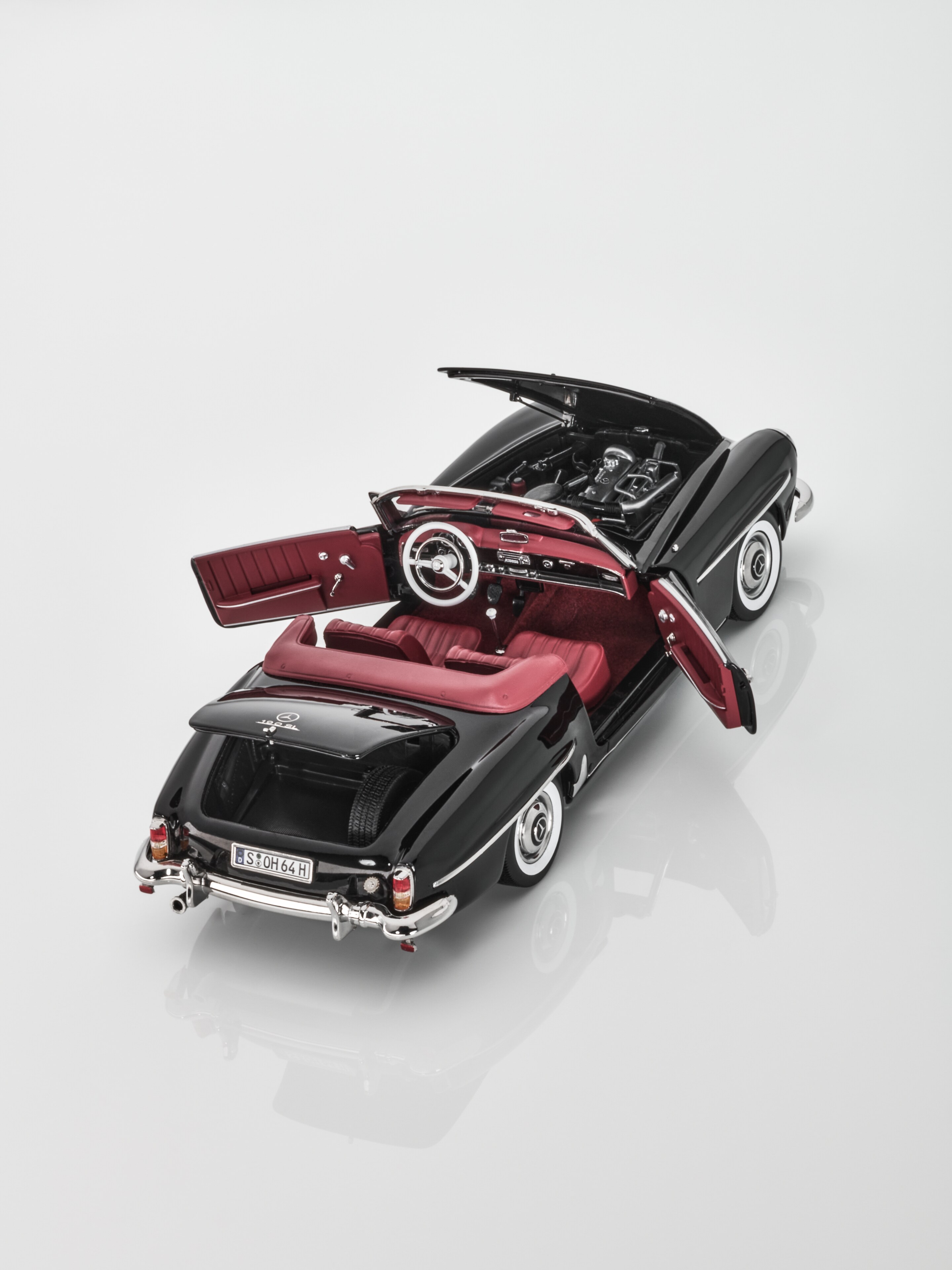 190 SL Roadster W 121 (1954-1963) - noir, Norev, 1:18