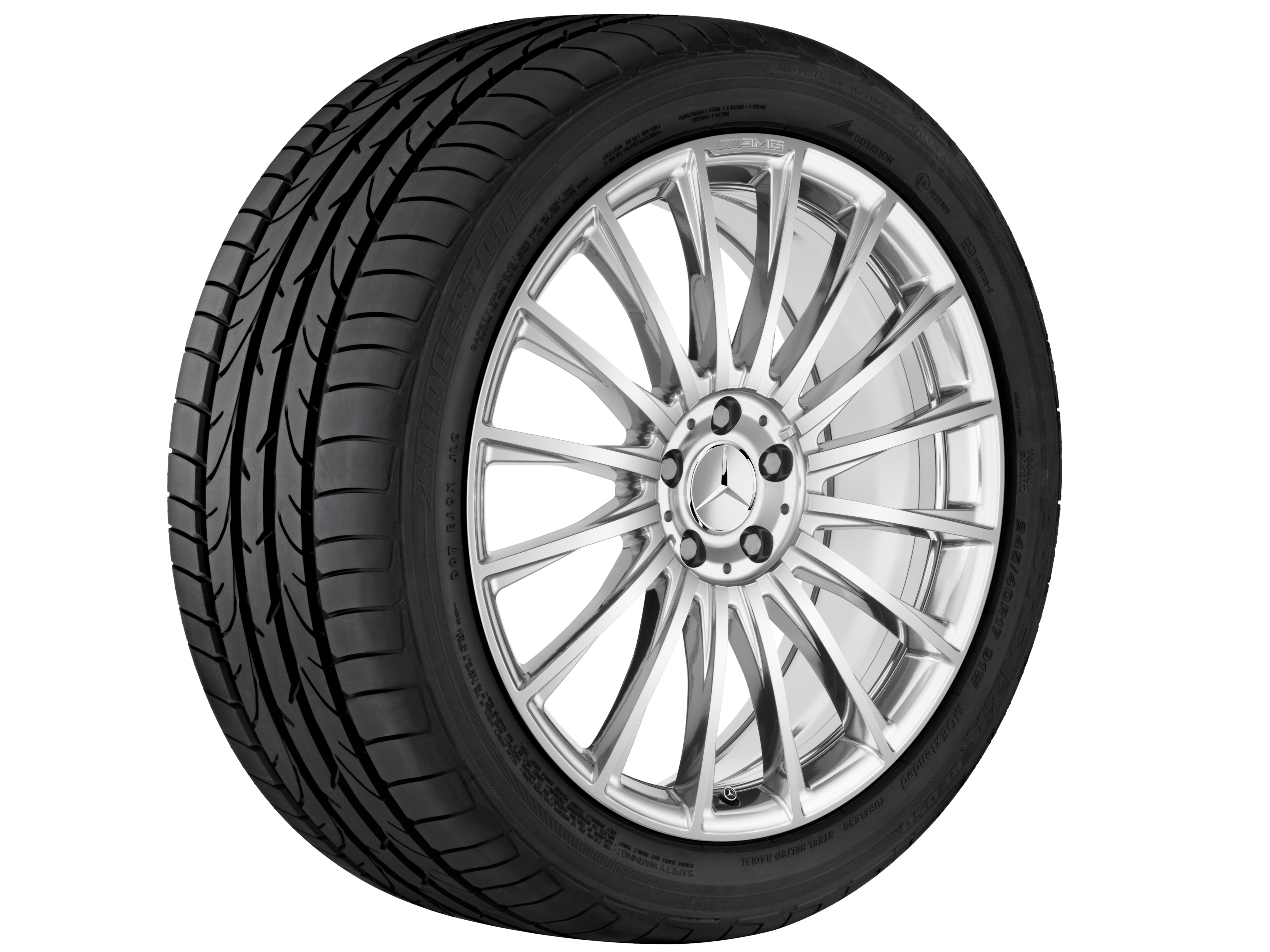 Jante forgée AMG multibranches, 50,8 cm (20 pouces) - 8,5 J x 20 ET 39, gris titane, poli haute brillance