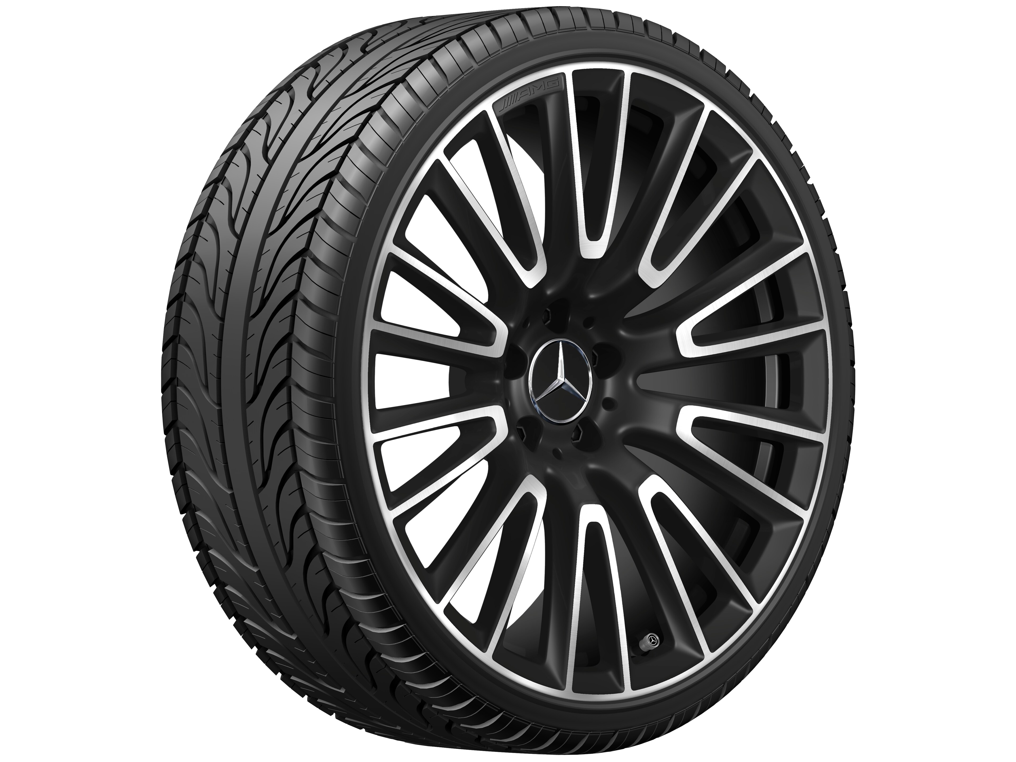Jante alliage AMG, Design à 10 doubles branches, 50,8 cm (20 pouces) - 10,5 J x 20 ET 43, noir mat, finition brillante