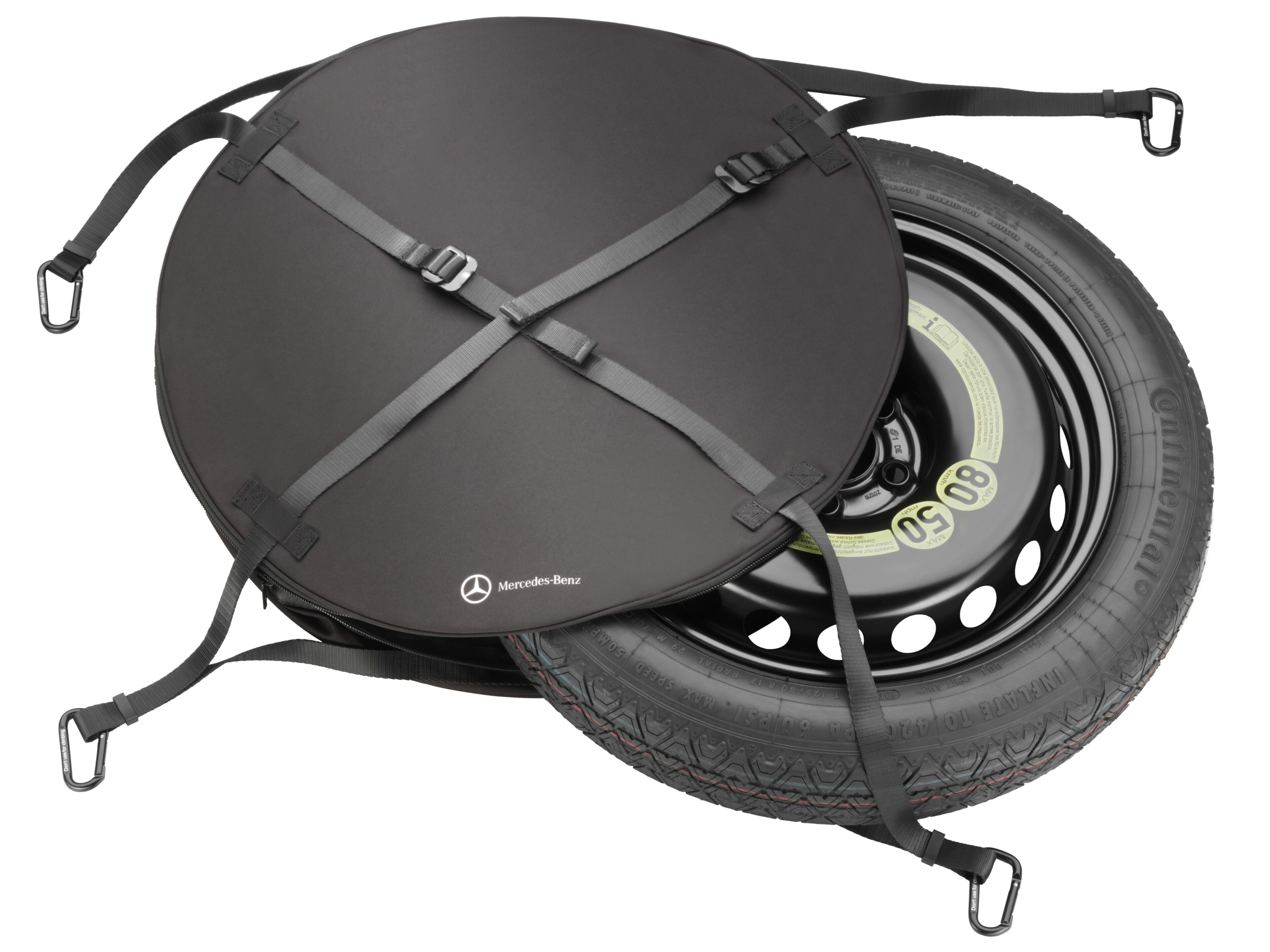 Housse pour roue de secours compacte - noir, Nylon