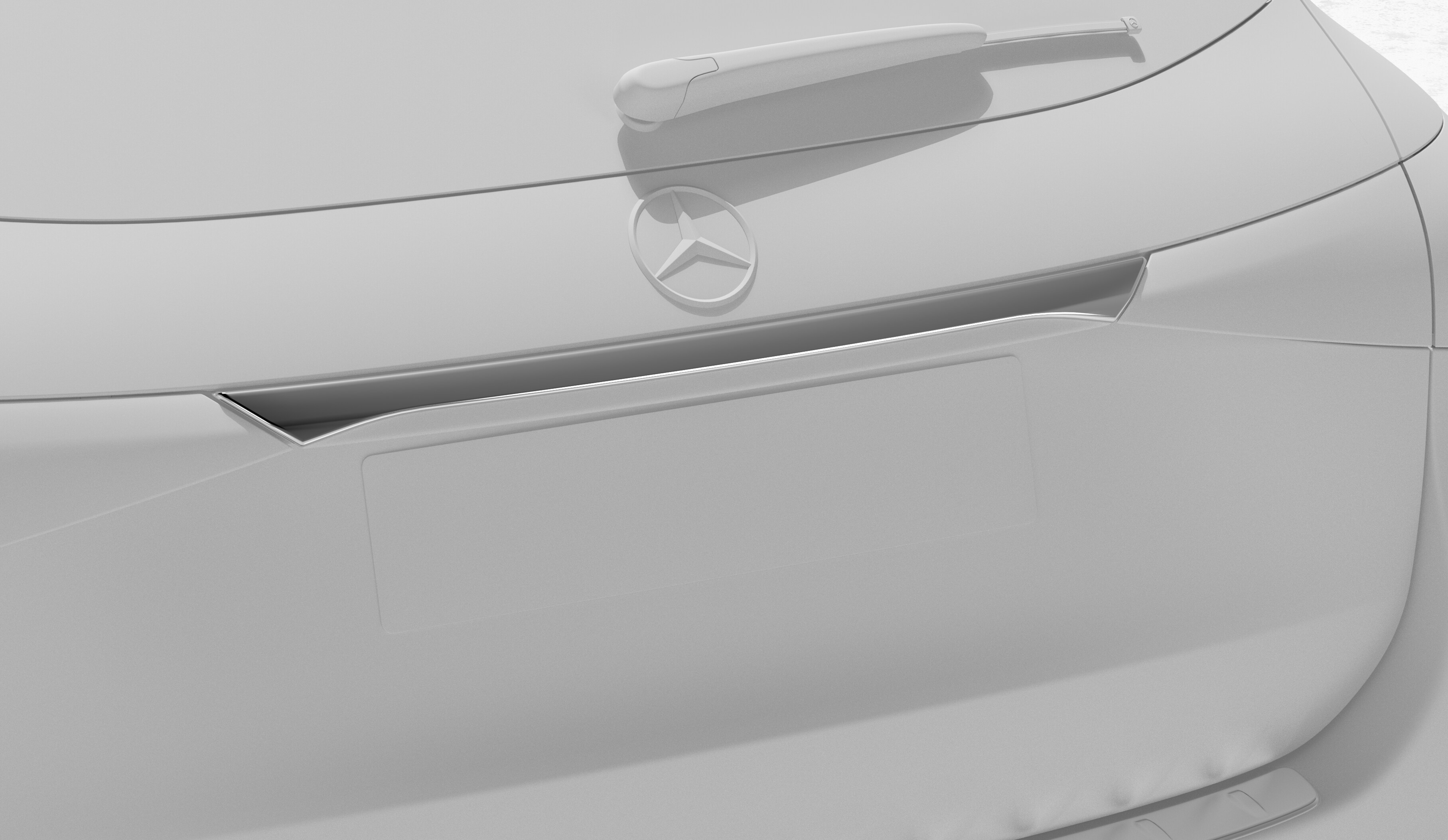 Baguette décorative arrière - Matière plastique, chromé