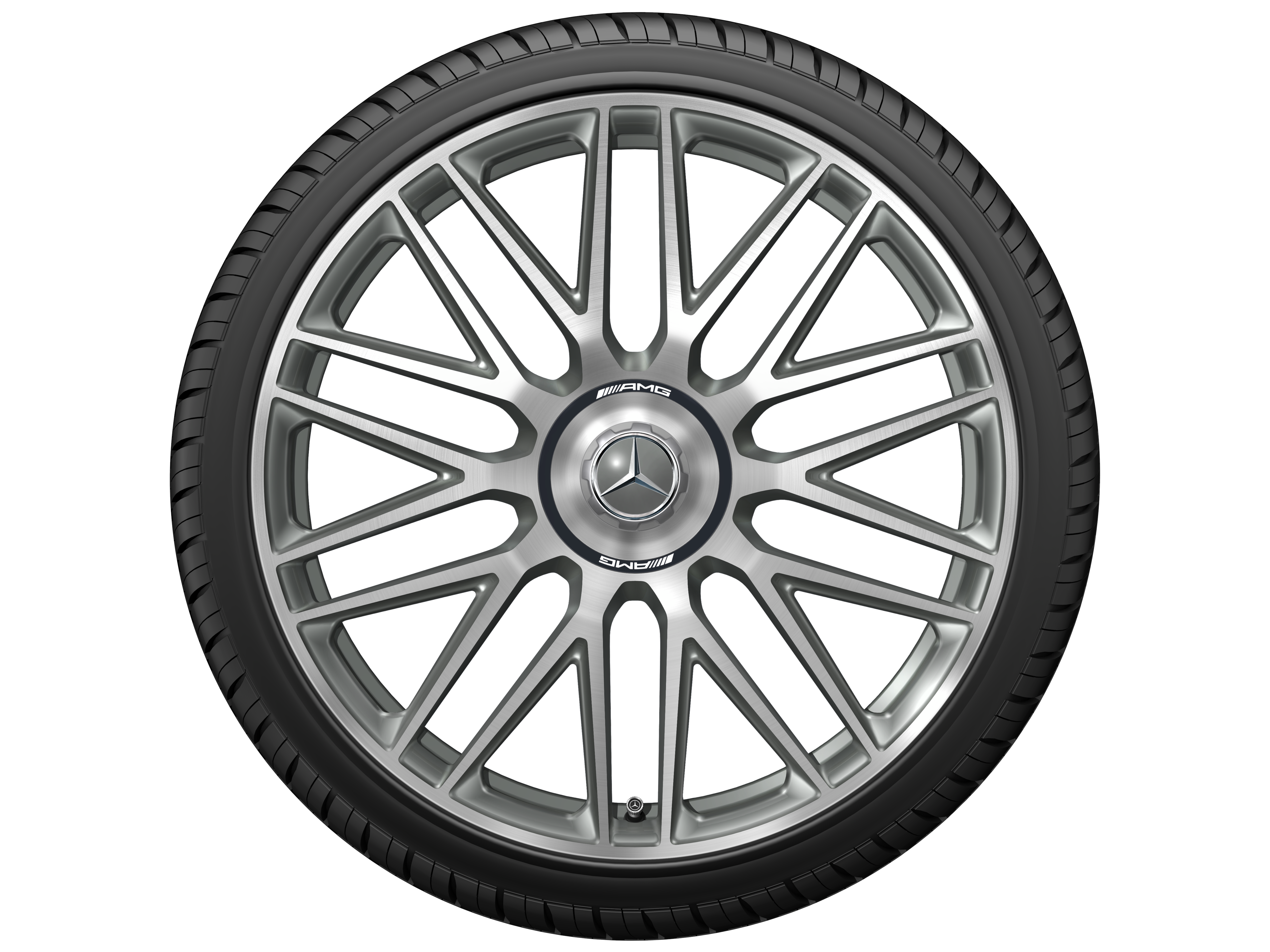 Jante forgée AMG à 10 doubles branches, 53,3 cm (21 pouces) - 10,5 J x 21 ET 42, gris titane, finition brillante
