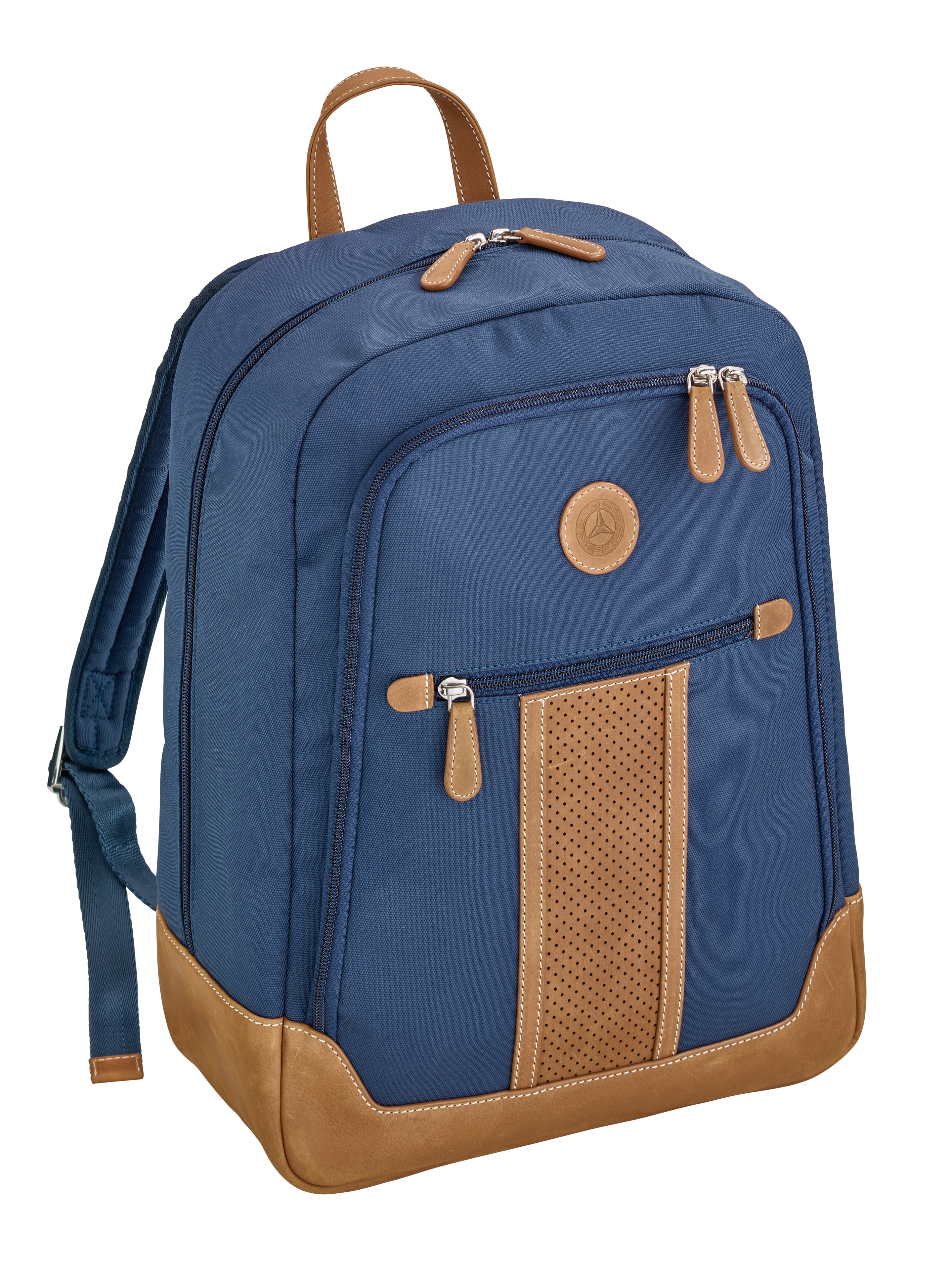 Sac à dos - bleu / cognac, Polyester (recyclé)