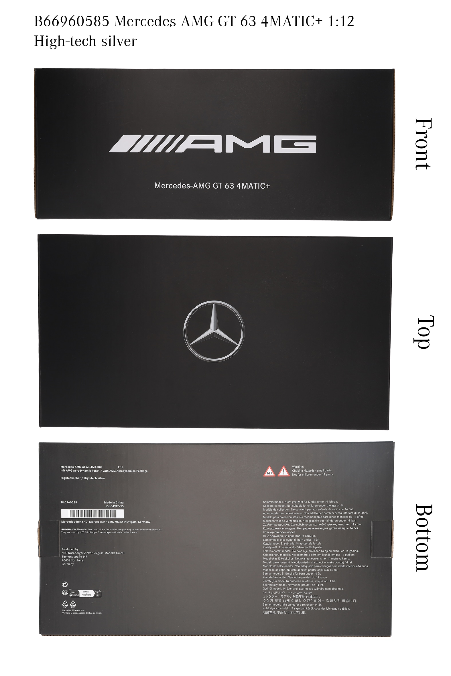 Mercedes-AMG GT 63 4MATIC+ - argent high-tech, NZG, 1:12
