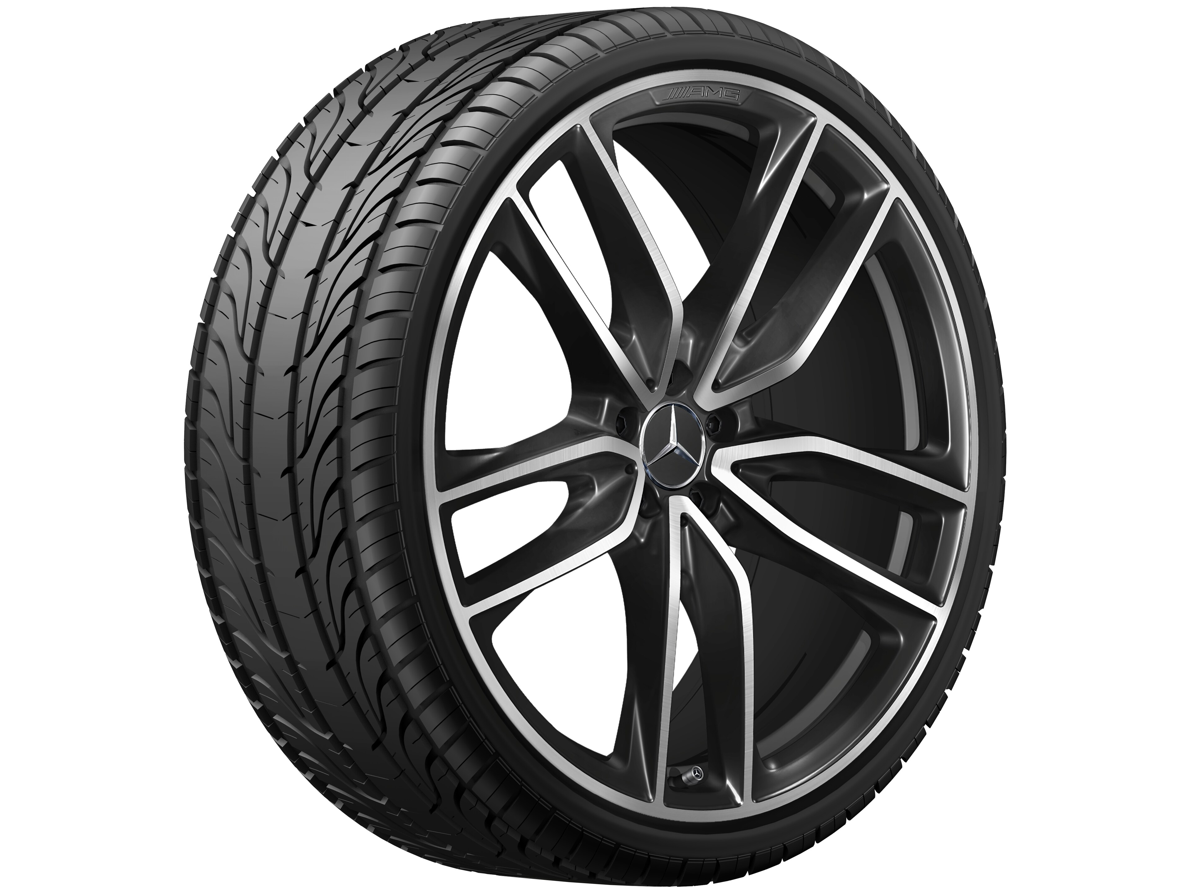 Jante AMG à 5 doubles branches, 58,4 cm (23 pouces) - 11,5 J x 23 ET 47, noir, finition brillante